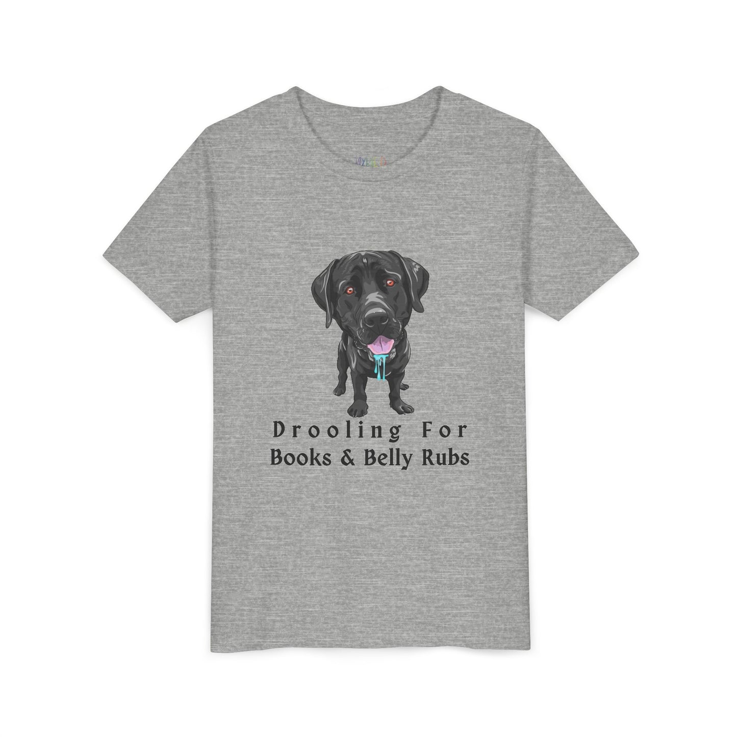 Youth Drooling for Books & Belly Rubs T-Shirt – Perfect for Dog-Loving Readers