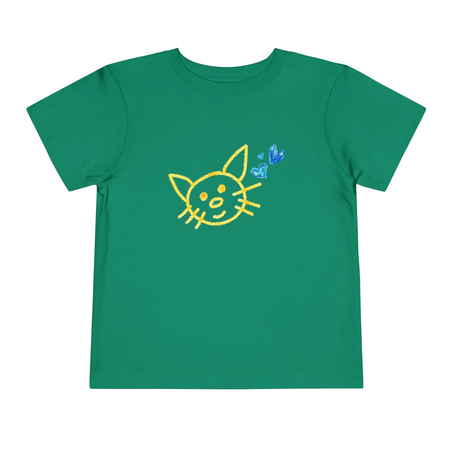 Toddler Smiley Scribble Cat Tee β Whimsical Kitty Shirt for Little Animal Lovers