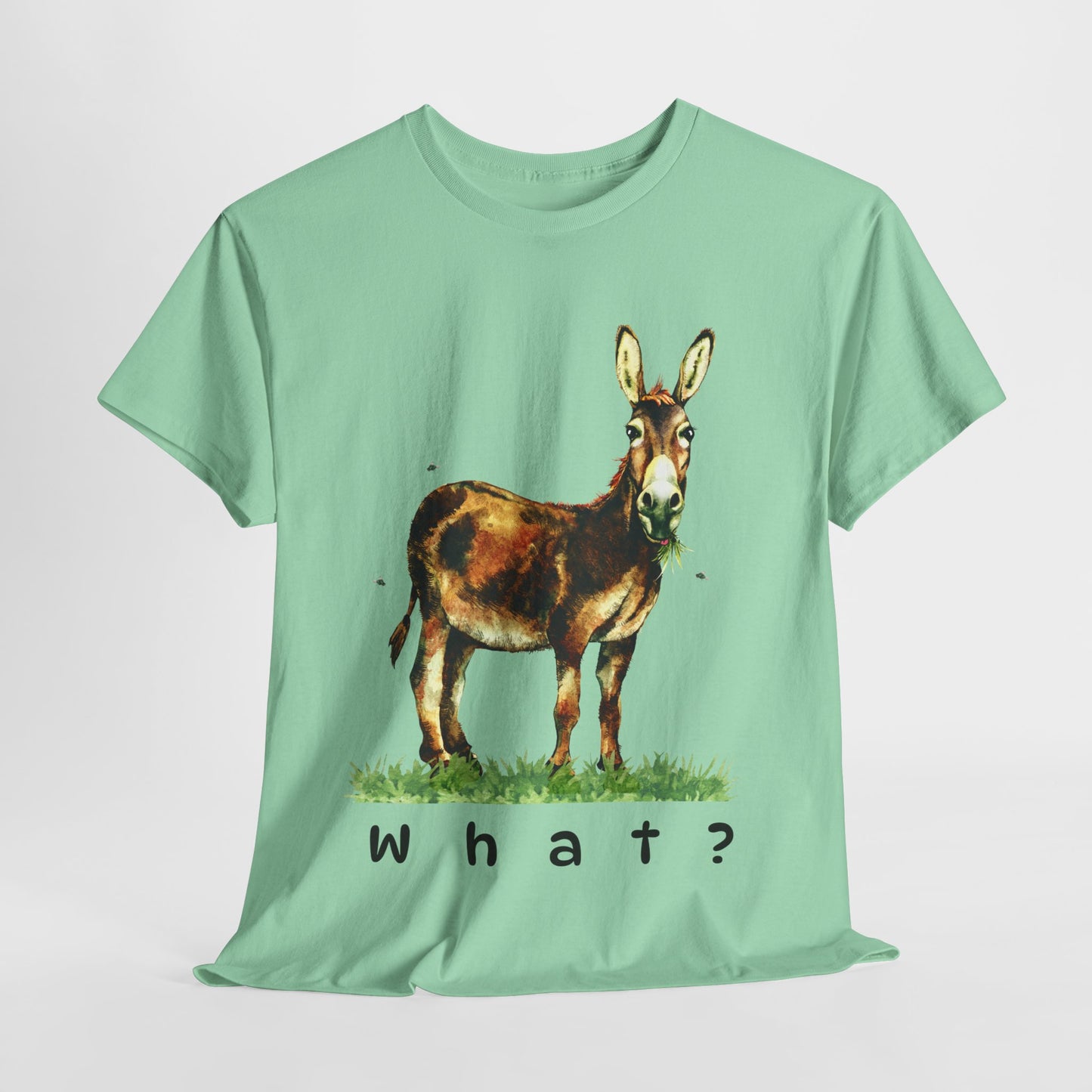 Teen/Adult Unisex What? Tee – Funny Animal Shirt for Sarcastic Souls & Grass-Focused Thinkers