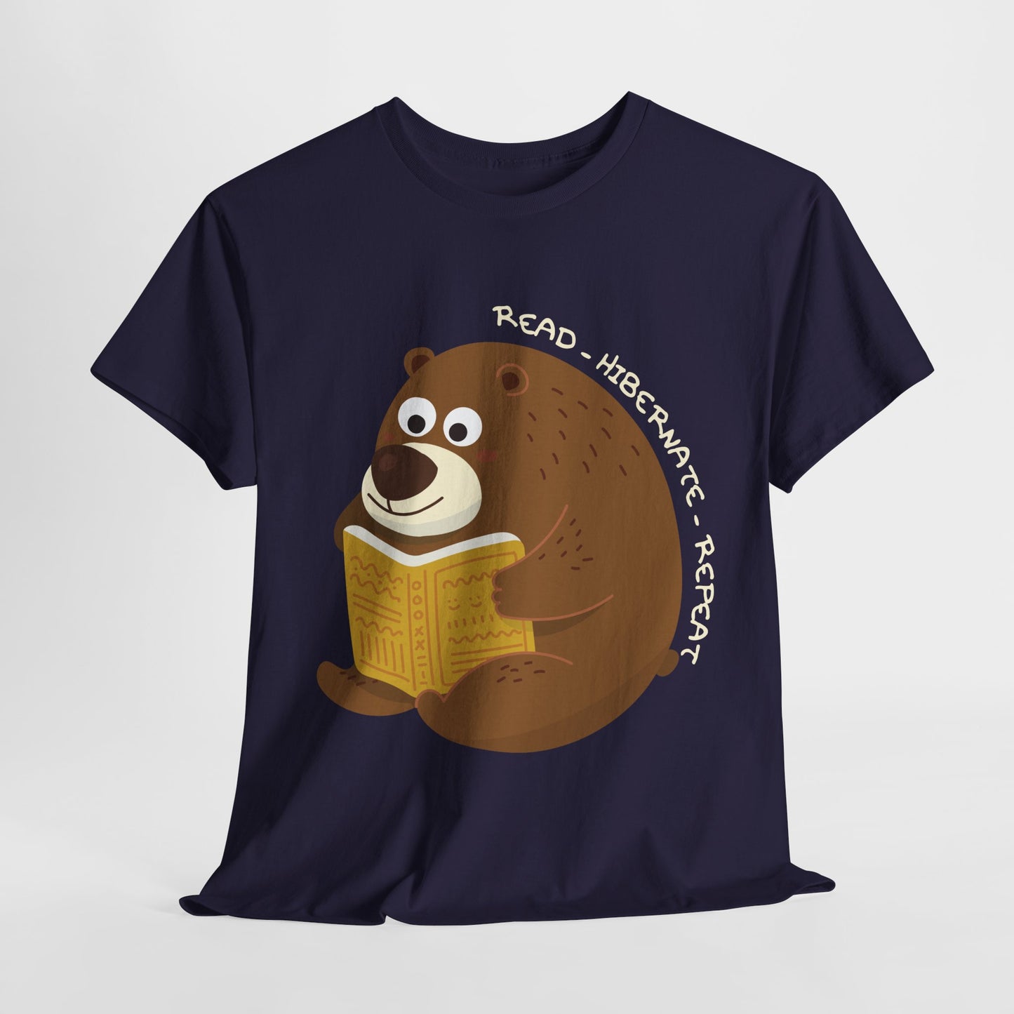 Teen/Adult Unisex Read Hibernate Repeat Tee β Cozy Book Shirt for Introverts & Bookworms