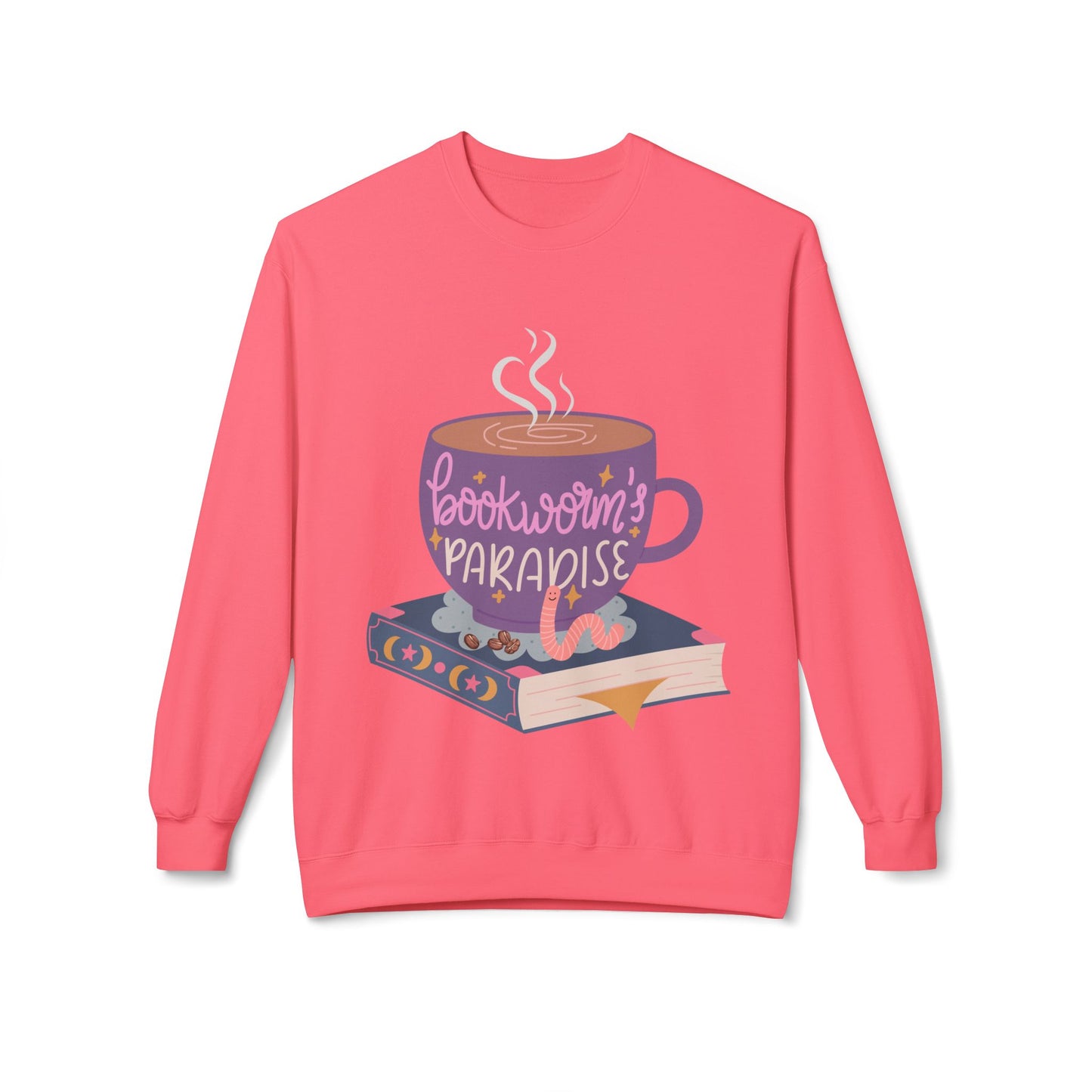 Teen/Adult Unisex Bookworm’s Paradise Sweatshirt – Cozy Reading & Coffee Lover Crewneck