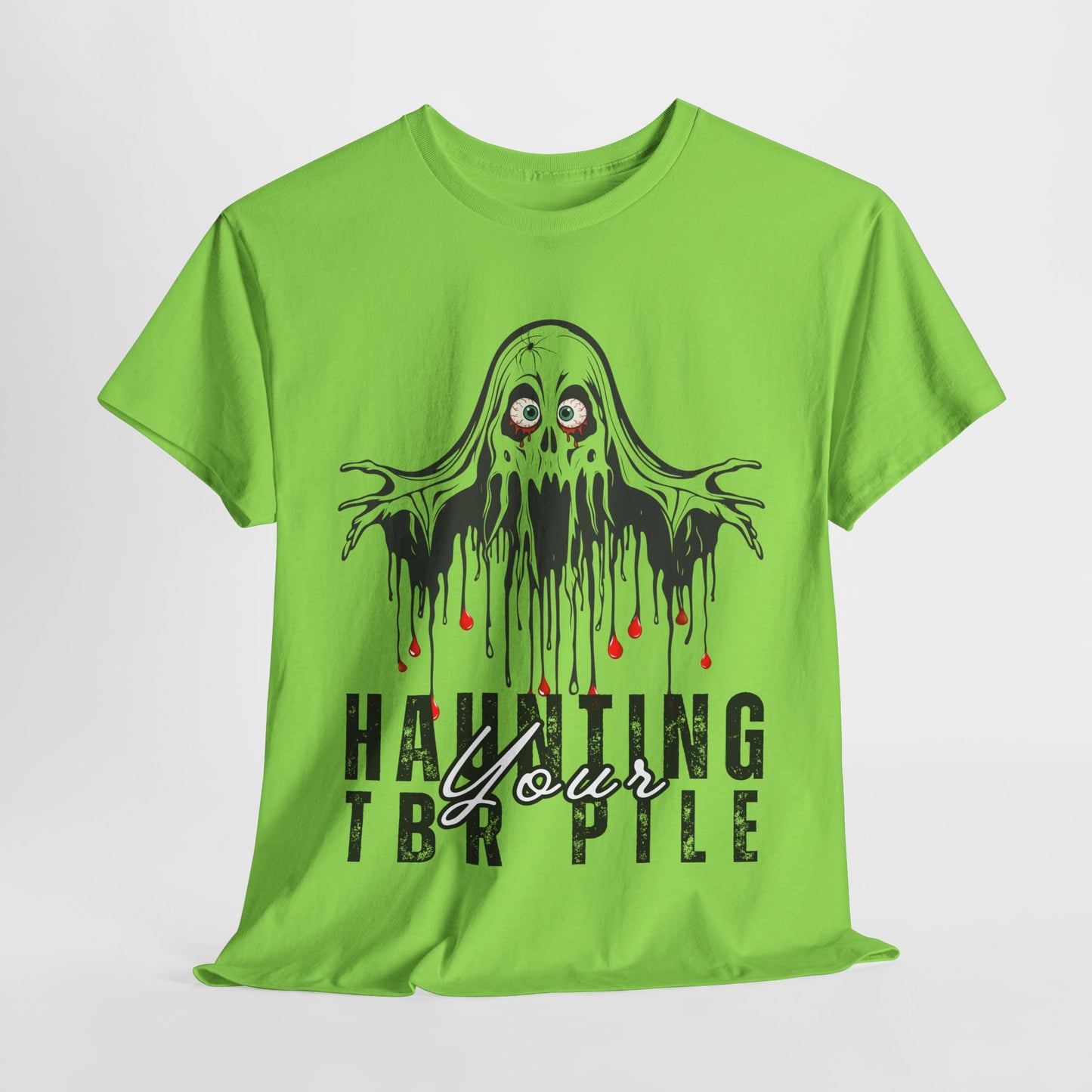 Teen/Adult Unisex Haunting Your TBR Pile T-Shirt β Horror Reader Graphic Tee