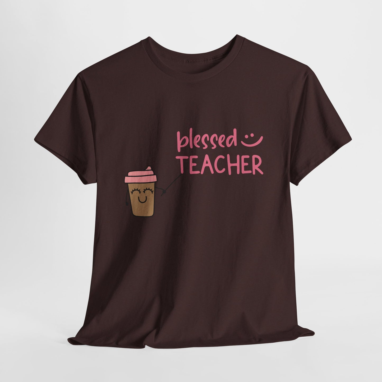 Teen/Adult Unisex Blessed Teacher Coffee Tee – Cute & Cozy for Caffeinated Educators