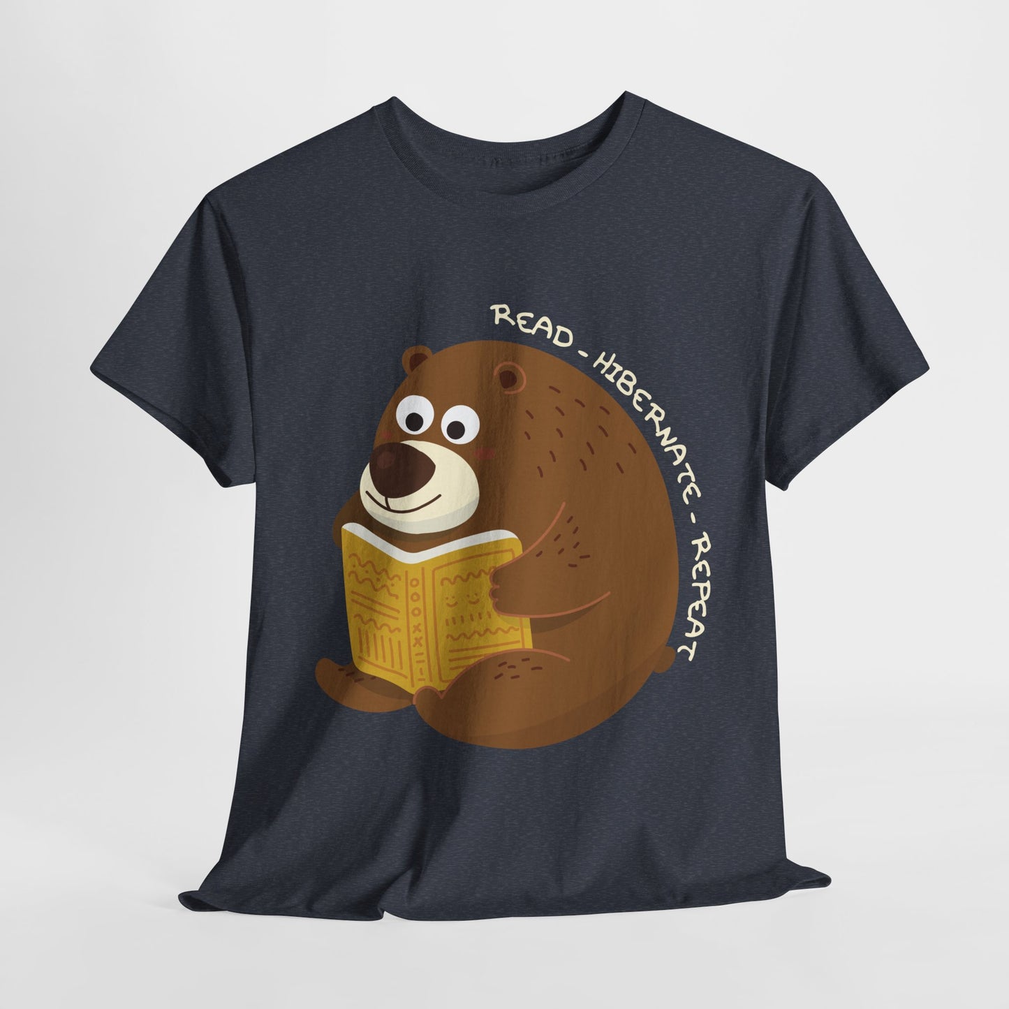 Teen/Adult Unisex Read Hibernate Repeat Tee β Cozy Book Shirt for Introverts & Bookworms