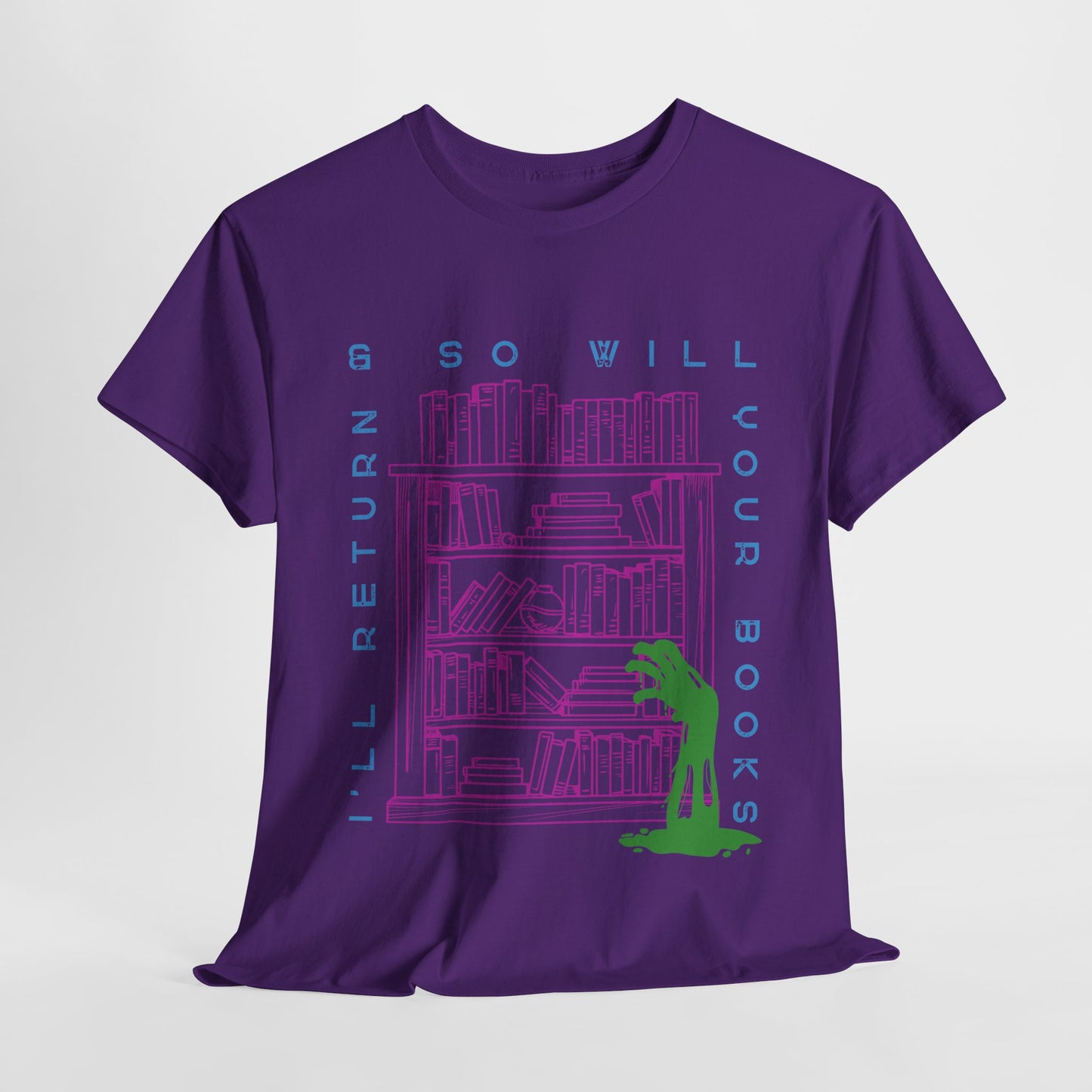 Teen/Adult Unisex I’ll Return & So Will Your Books T-Shirt – Horror Library Graphic Tee