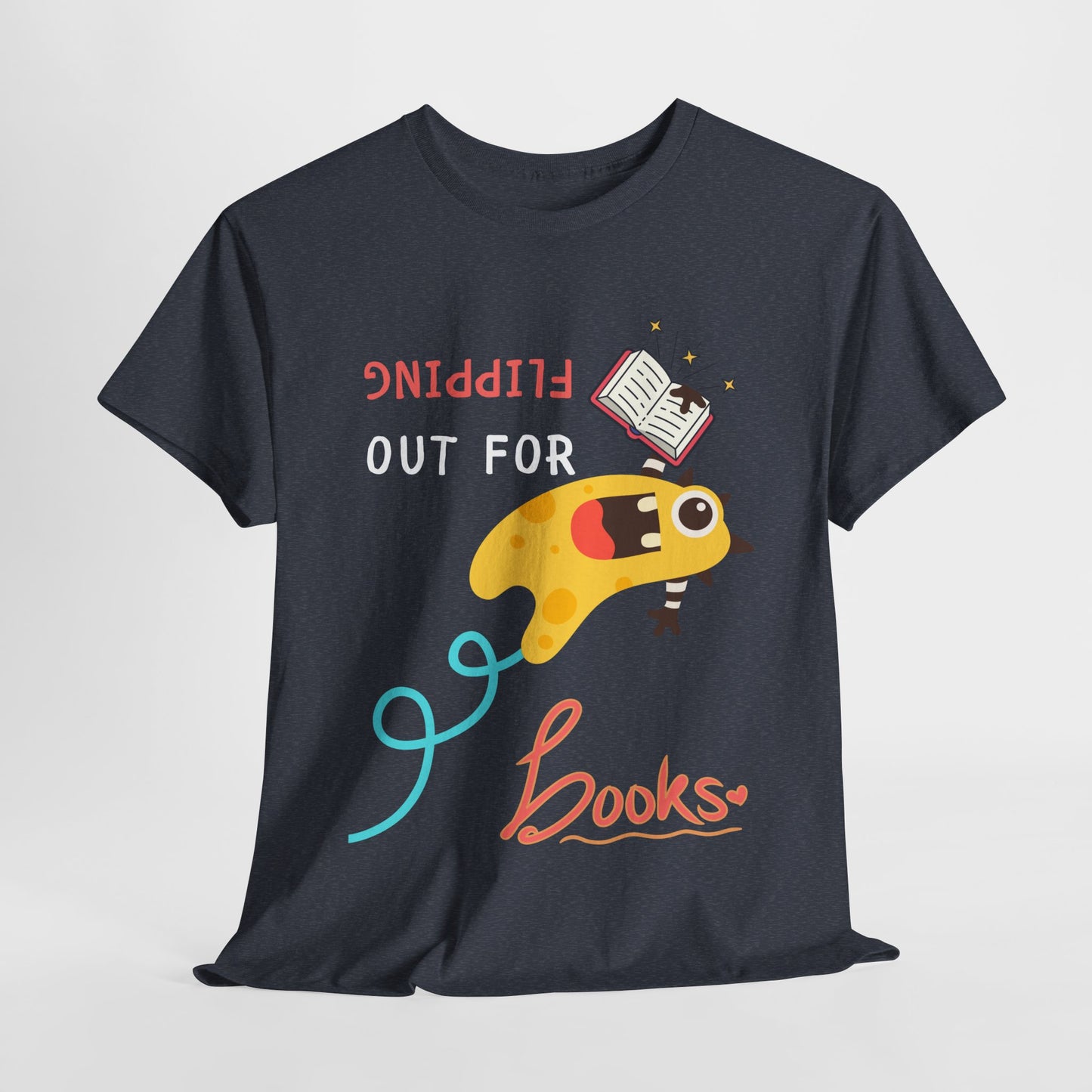 Teen/Adult Unisex Flipping Out for Books – Funny Upside-Down Reader Tee