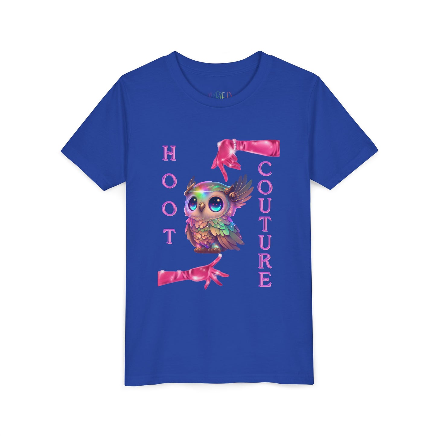 Youth Hoot Couture T-Shirt – Rainbow Owl Fashion Tee for Bold & Creative Kids