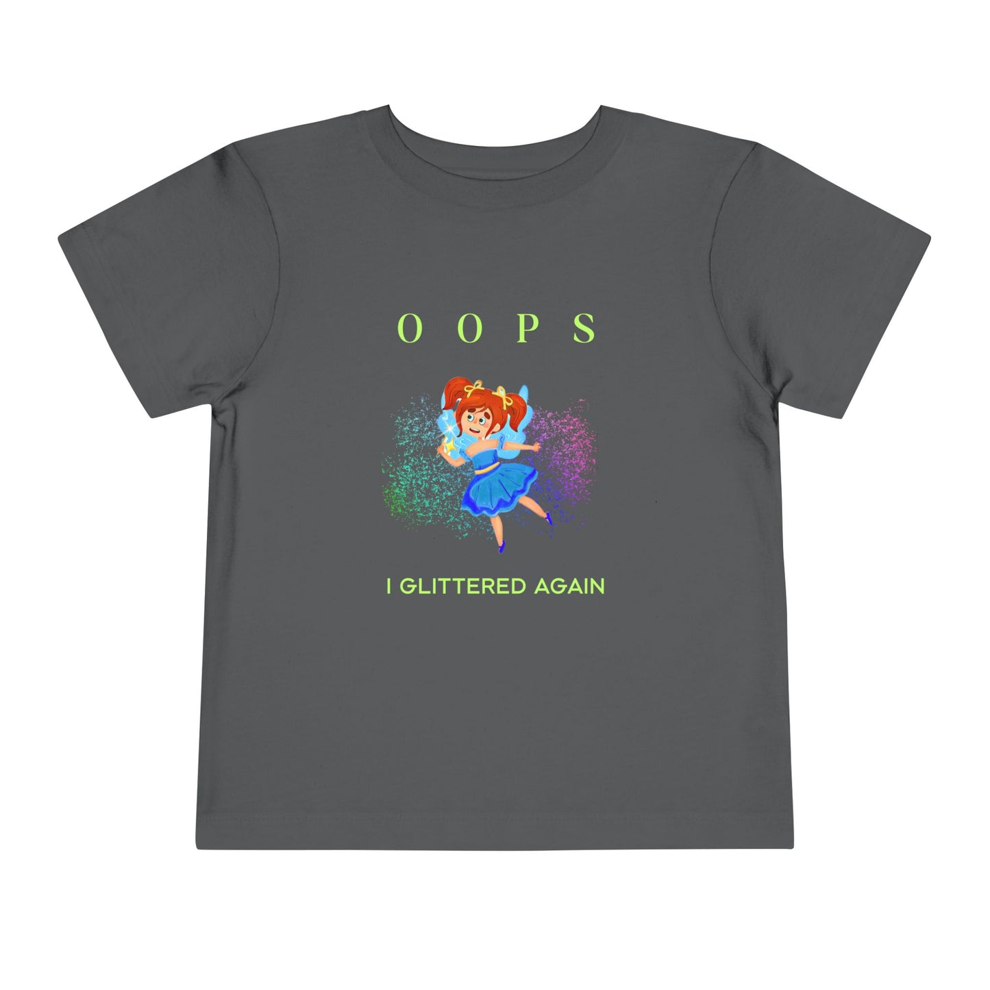 Toddler Oops I Glittered Again Tee – Mei-Mei Sparkle Shirt for Playful Little Stars