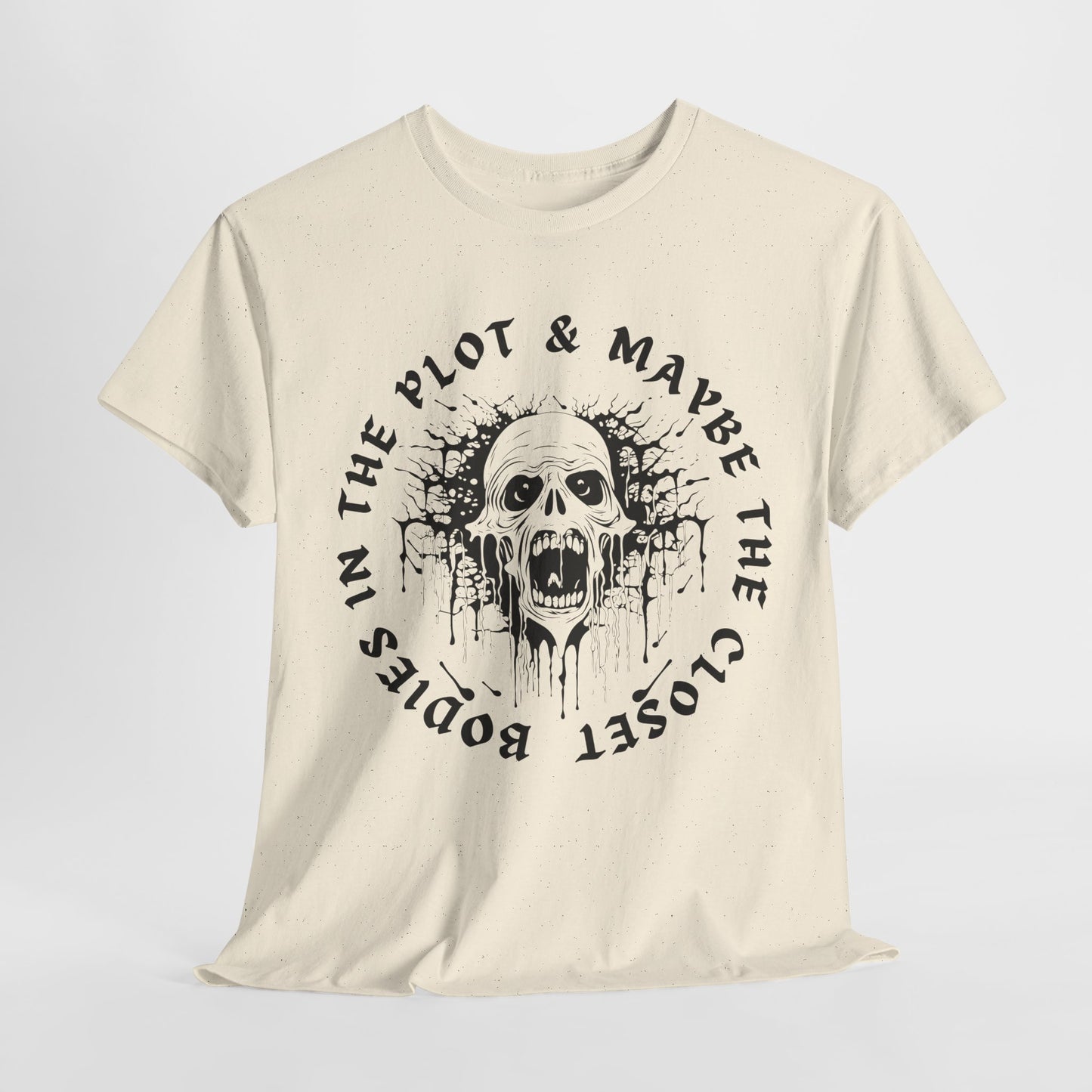Teen/Adult Unisex Closet Bodies & Plot Twists T-Shirt β Horror Graphic Tee