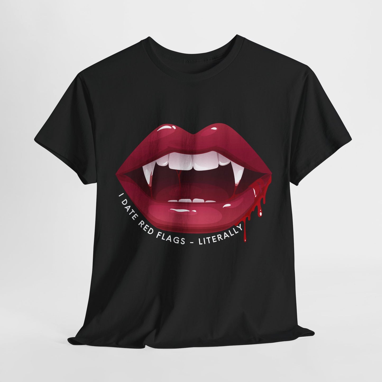 Teen/Adult Unisex “I Date Red Flags – Literally” T-Shirt – Fangirl Gift for Paranormal Romance Readers