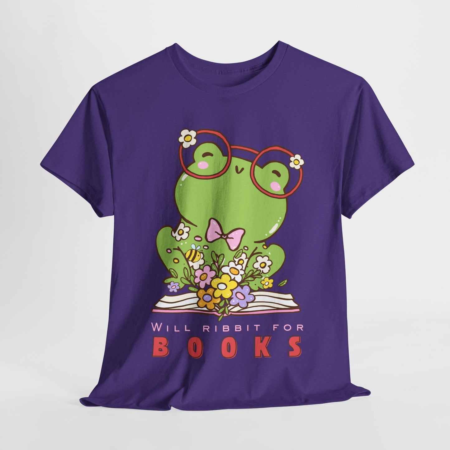 Teen/Adult Unisex “Will Ribbit for Books” Frog Tee