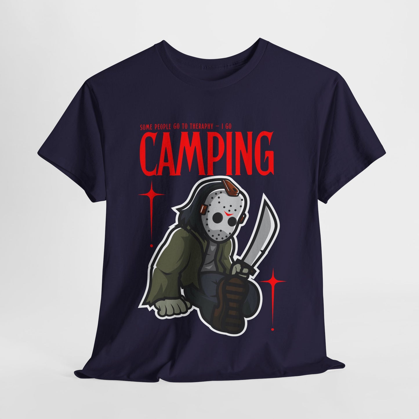 Teen/Adult Unisex Camping Horror T-Shirt β Slasher Parody Graphic Tee