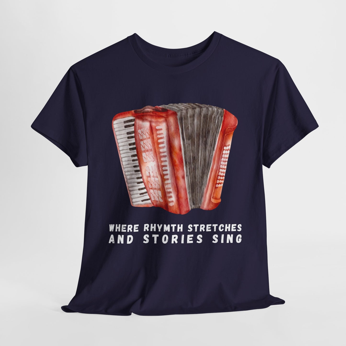 Teen/Adult Unisex Where Rhythm Stretches and Stories Sing Tee