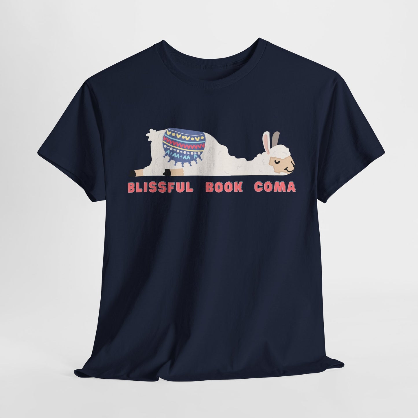Teen/Adult Unisex – Blissful Book Coma Llama Tee