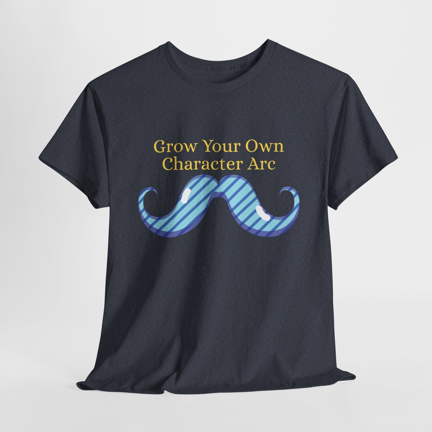 Teen/Adult Unisex Grow Your Own Character Arc Tee – Punny Pick for Writers, Readers & Mustache Enthusiasts