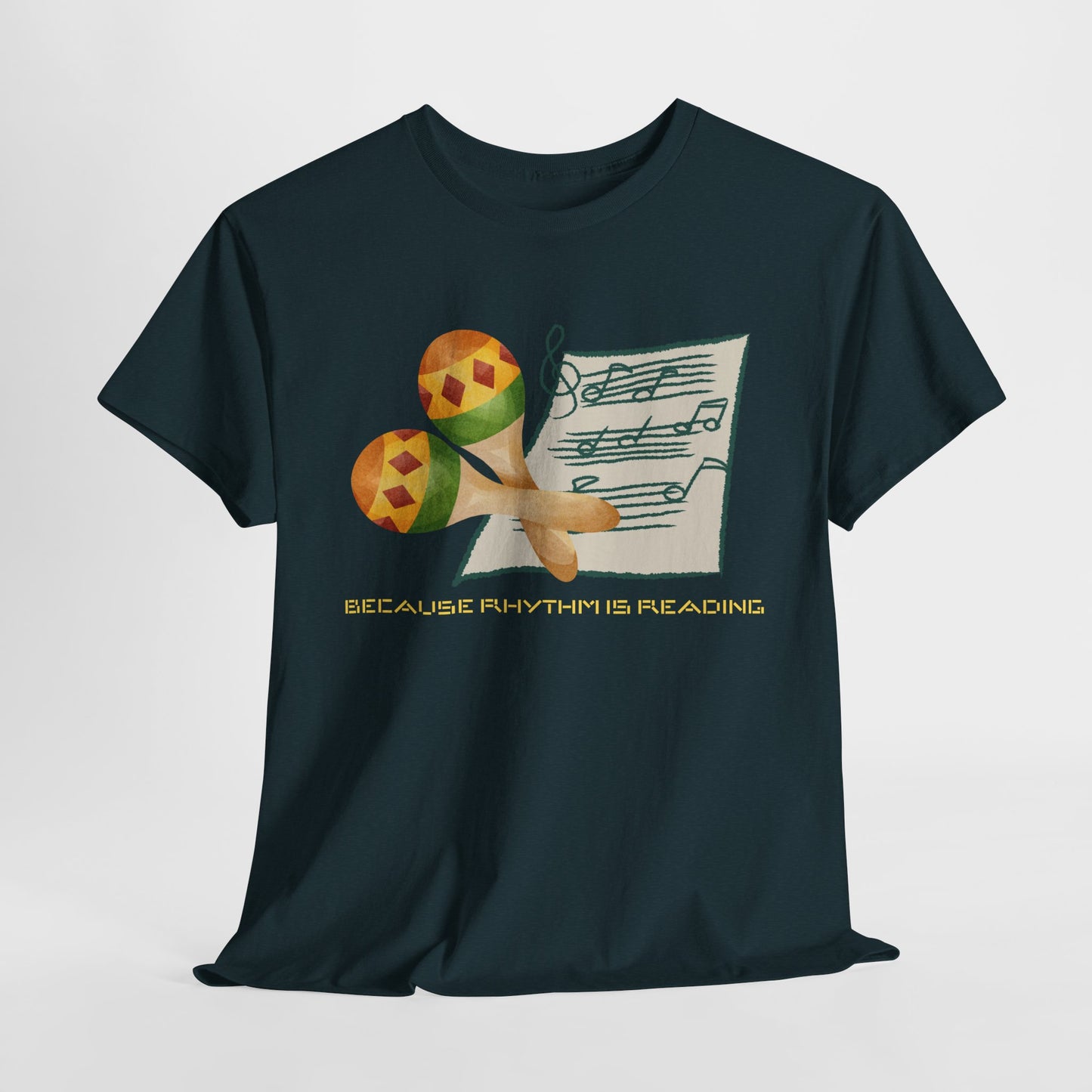 Teen/Adult Unisex Because Rhythm Is Reading Tee