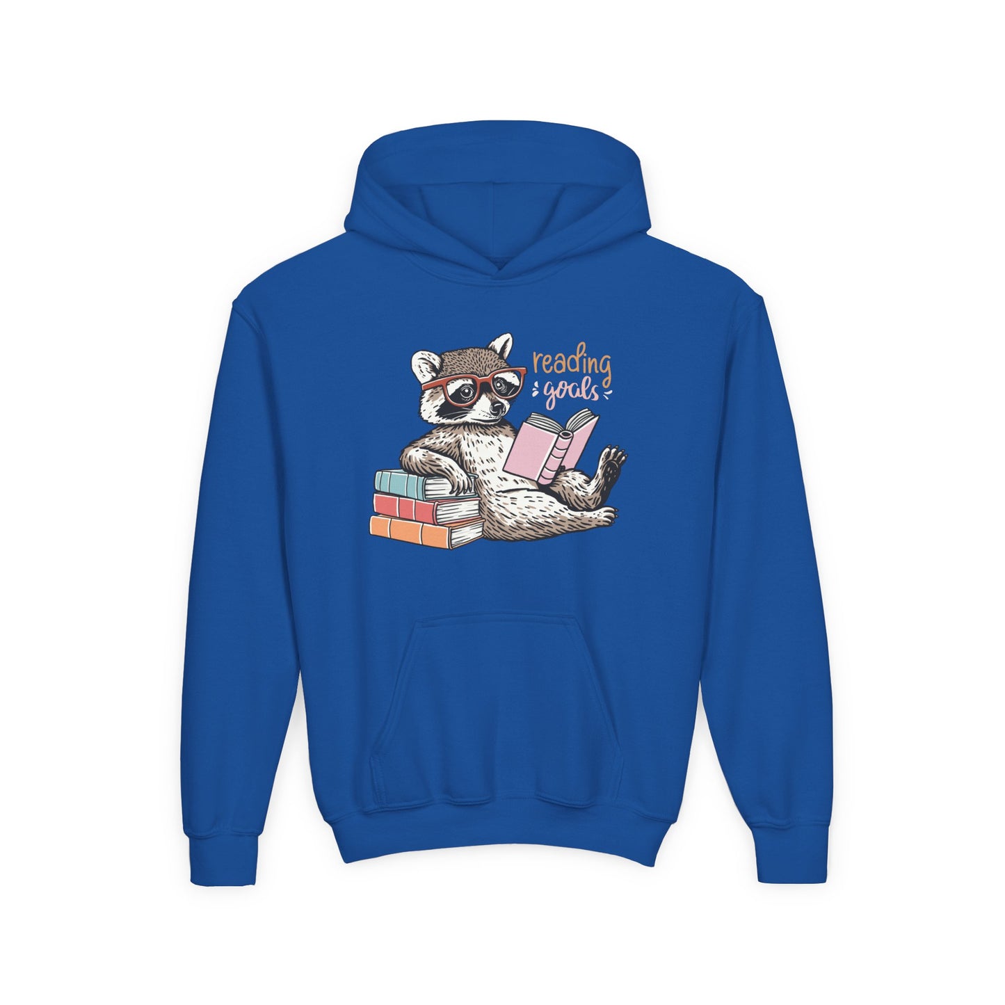 Youth Reading Goals Hoodie β Book-Loving Raccoon Edition