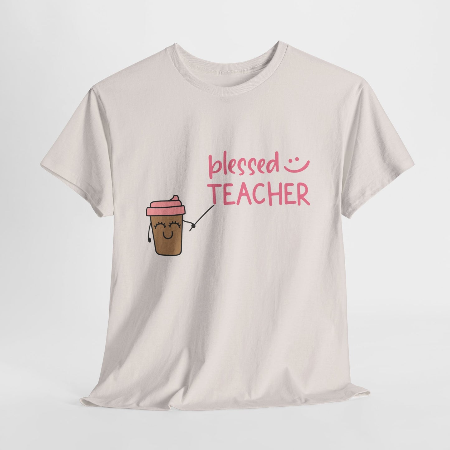 Teen/Adult Unisex Blessed Teacher Coffee Tee – Cute & Cozy for Caffeinated Educators