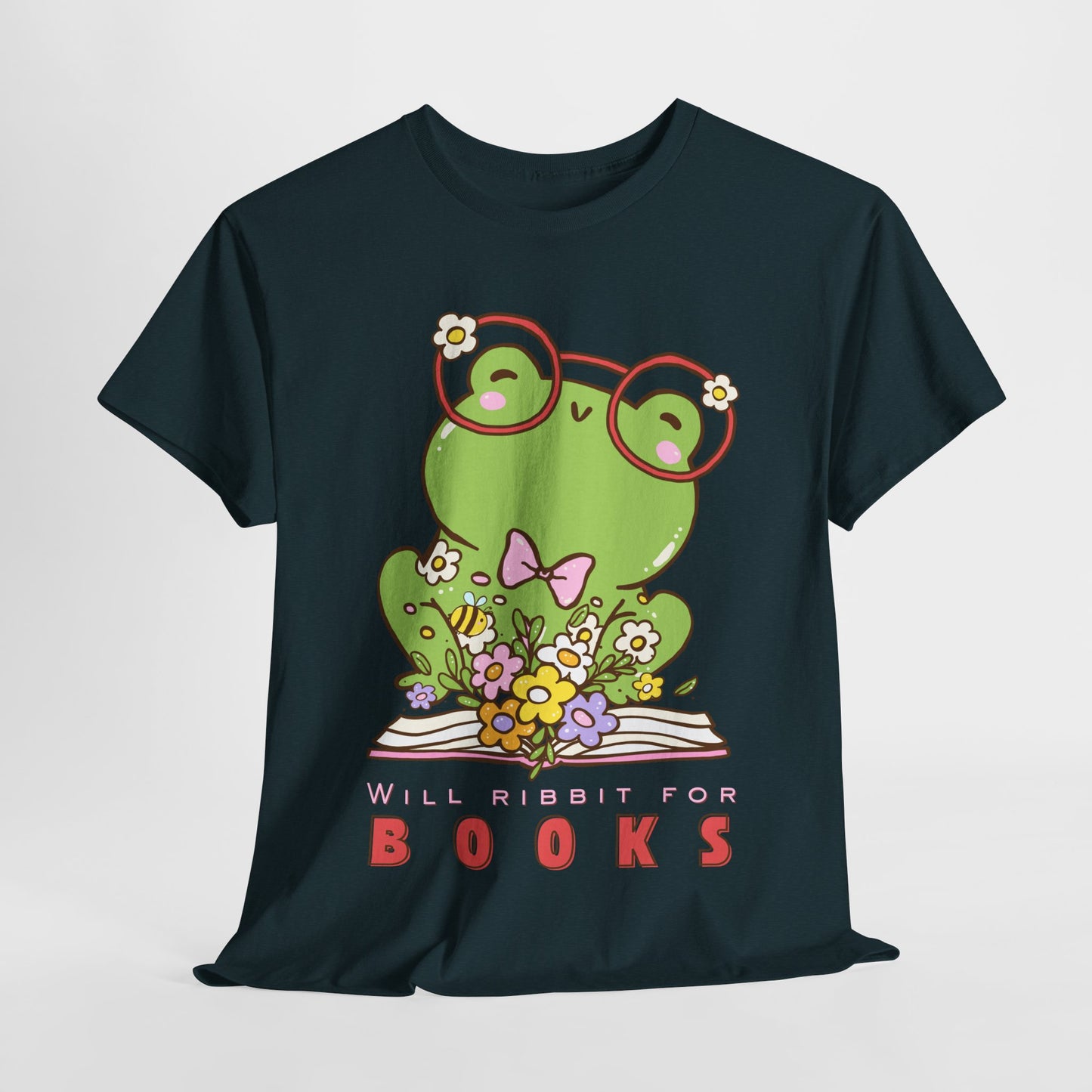 Teen/Adult Unisex “Will Ribbit for Books” Frog Tee