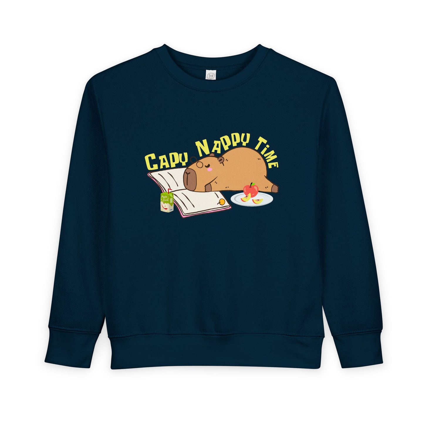 Toddler Capy Nappy Time Sweatshirt – Funny Capybara Reading Crewneck for Book-Loving Kids
