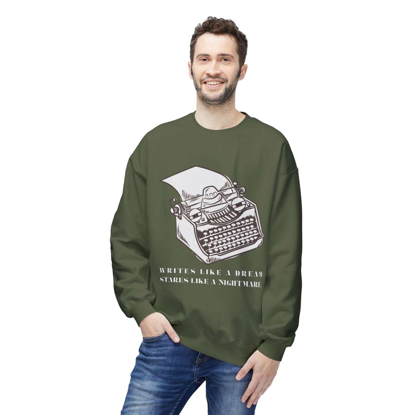 Teen/Adult Unisex Writes Like a Dream Typewriter Sweatshirt
