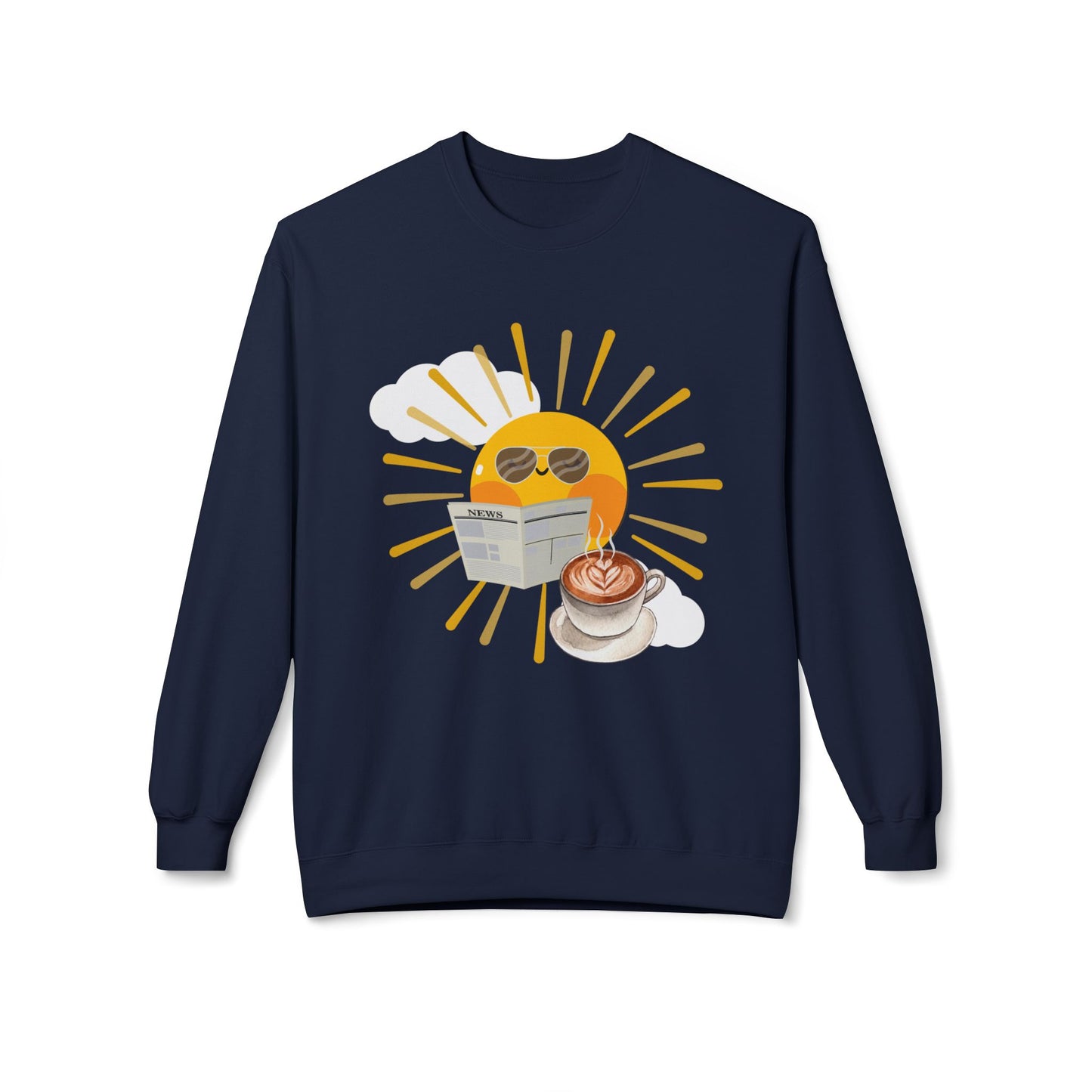 Teen/Adult Unisex Sunny Side of the Story Sweatshirt β Cheerful Morning Reader Design