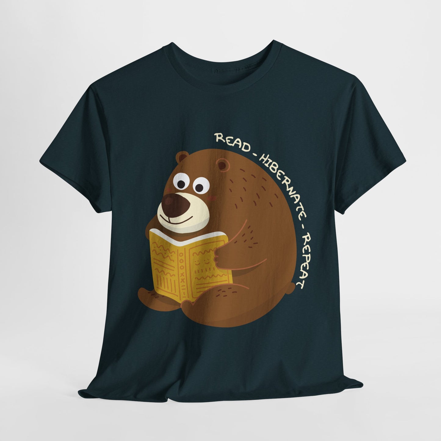 Teen/Adult Unisex Read Hibernate Repeat Tee β Cozy Book Shirt for Introverts & Bookworms