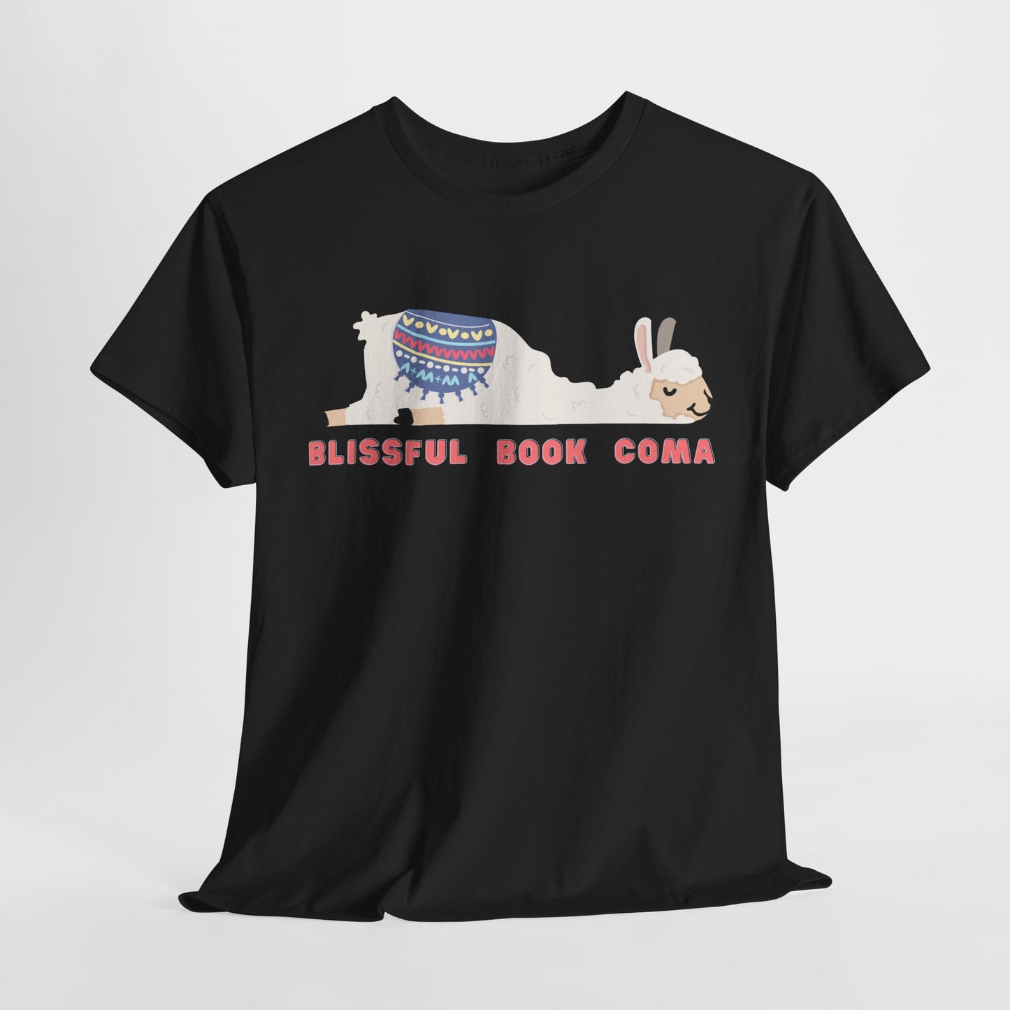 Teen/Adult Unisex – Blissful Book Coma Llama Tee
