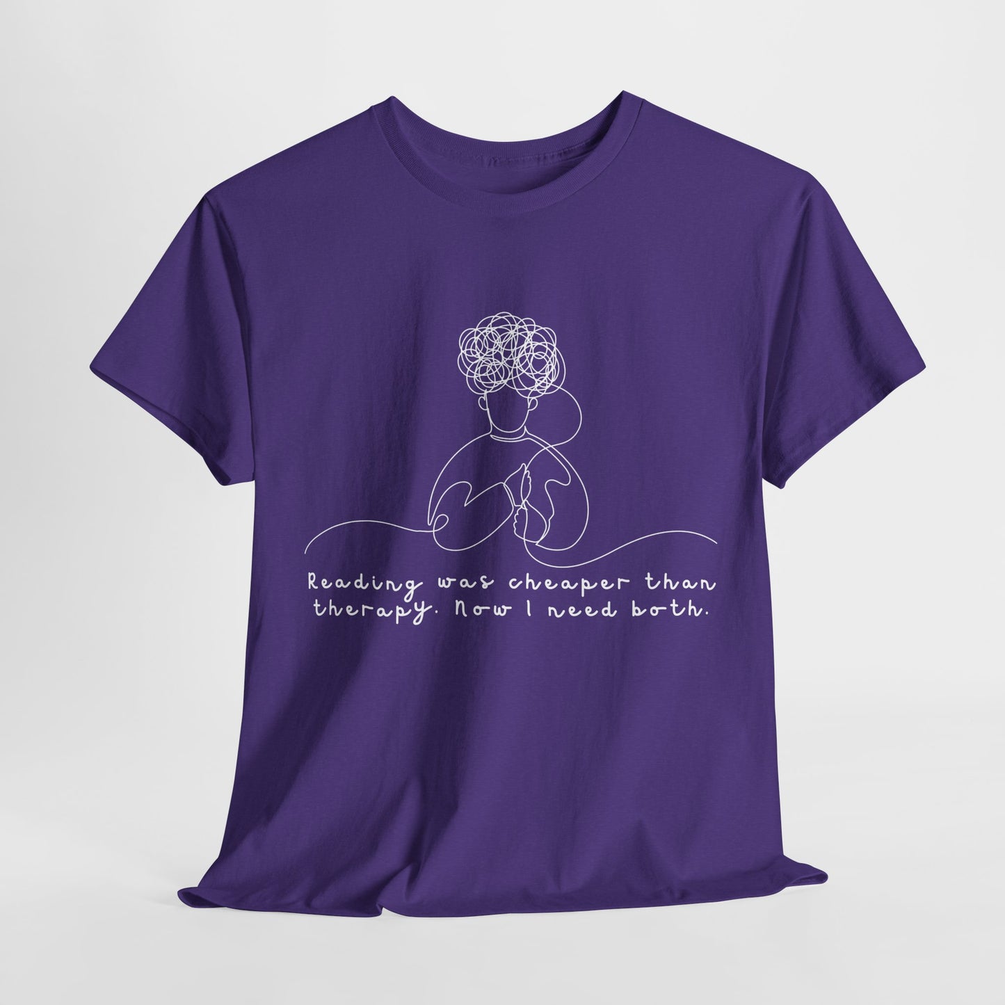 Teen/Adult Unisex Tee – Reading Was Cheaper Than Therapy