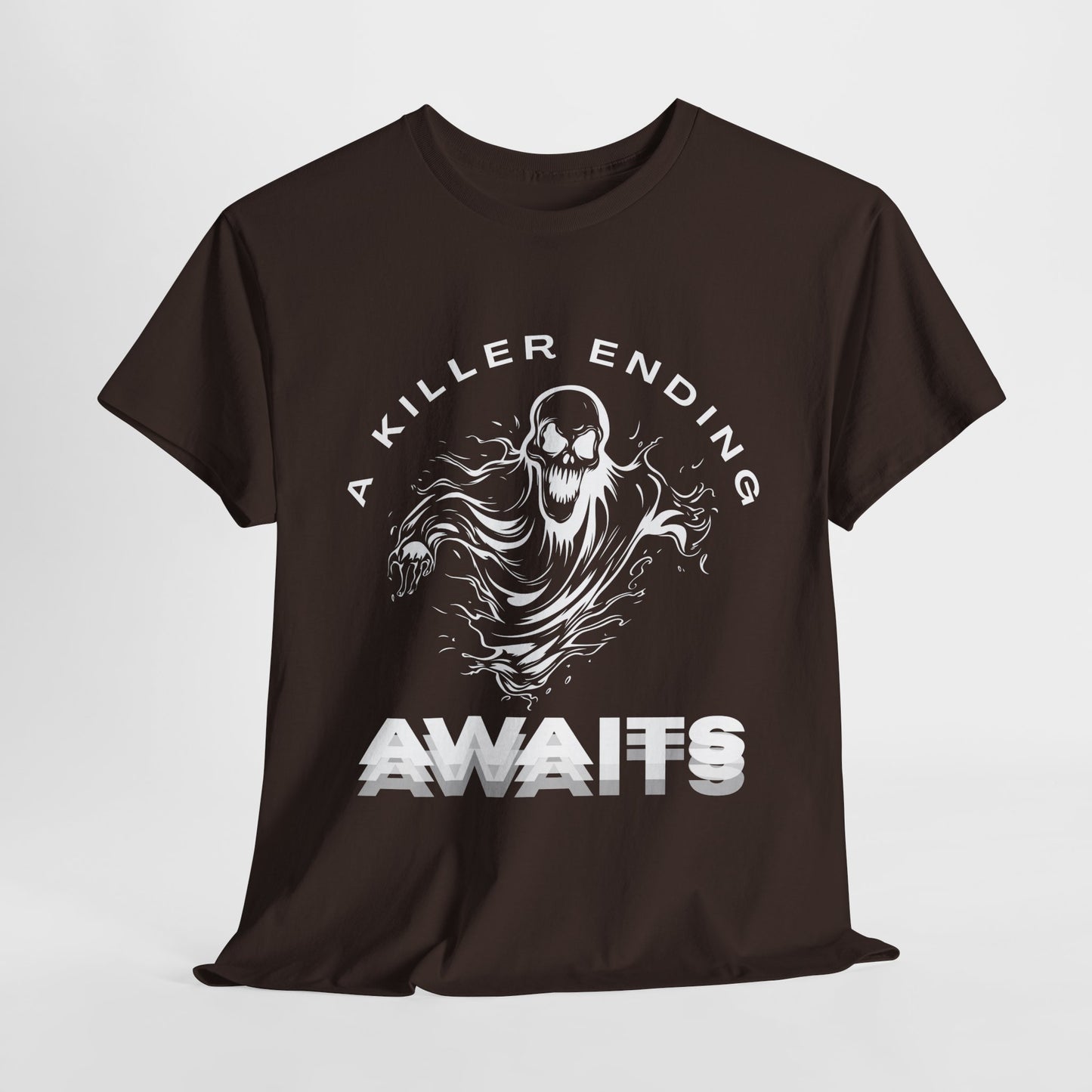 Teen/Adult Unisex A Killer Ending Awaits T-Shirt – Horror Thriller Graphic Tee