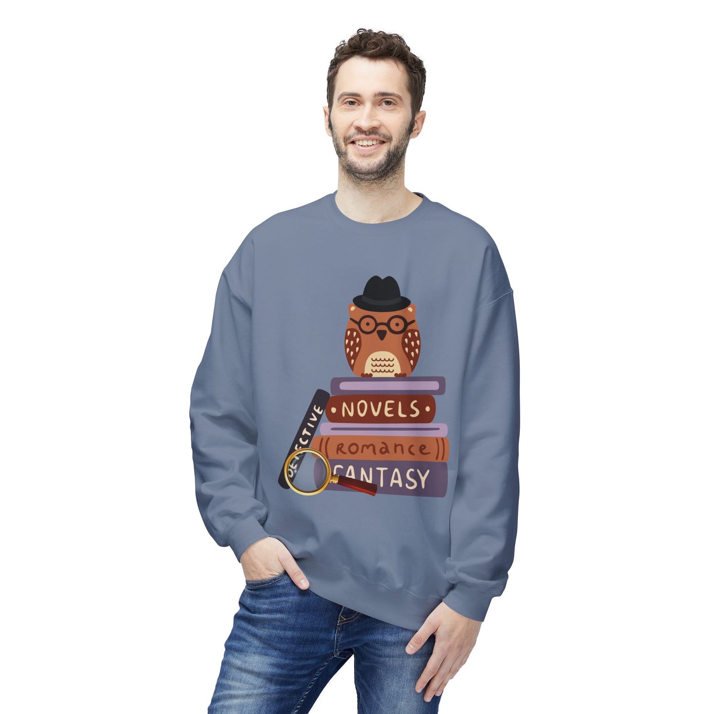Teen/Adult Unisex Genre Detective Owl Sweatshirt