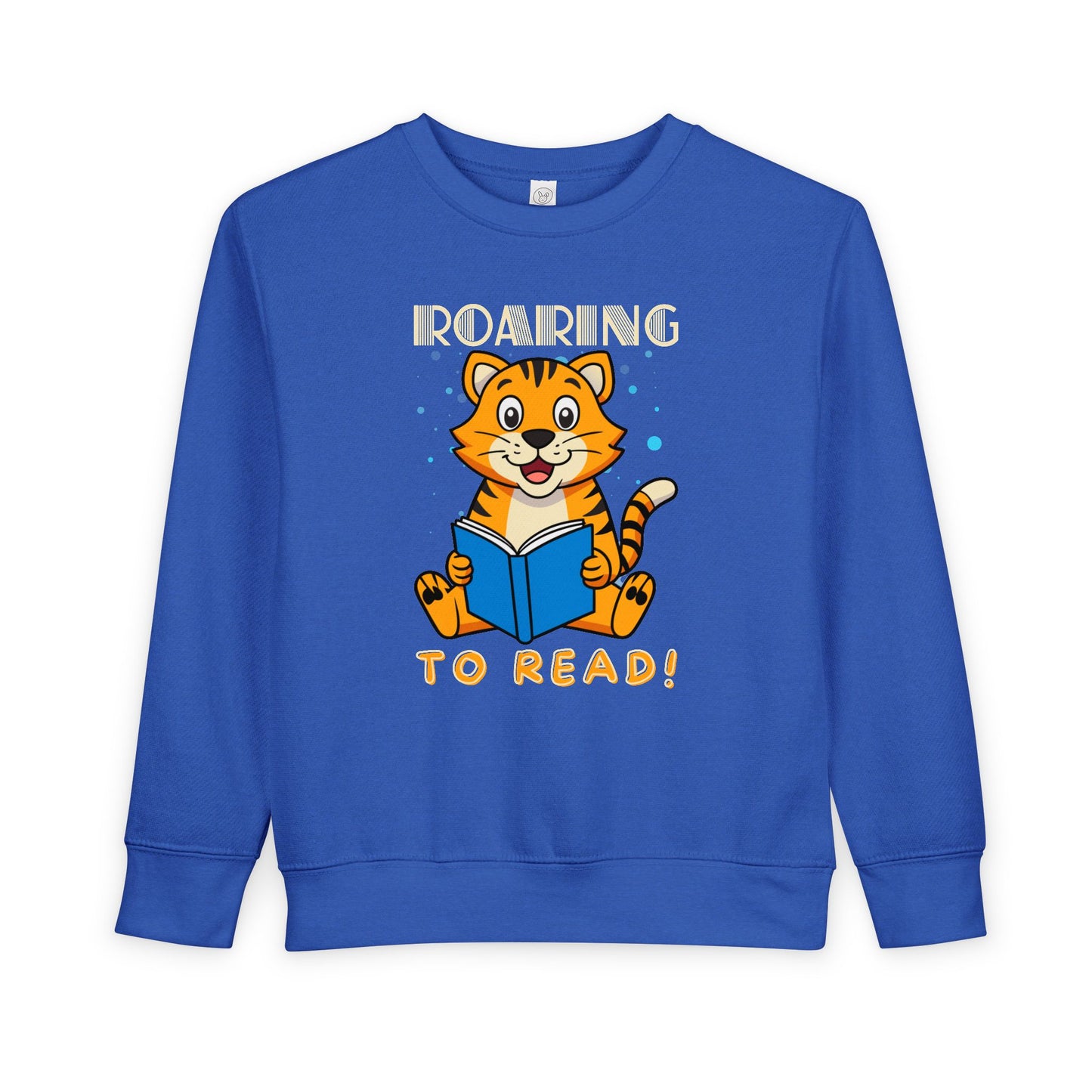 Toddler Roaring to Read Sweatshirt β Cute Tiger Reading Crewneck for Little Book Lovers