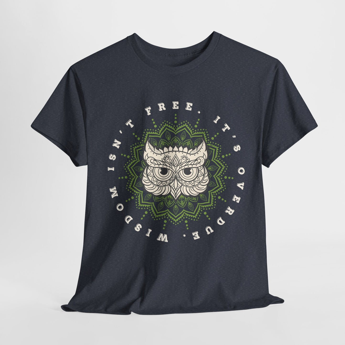 Teen/Adult Unisex – Wisdom Isn’t Free Tee – Overdue Owl Library Shirt
