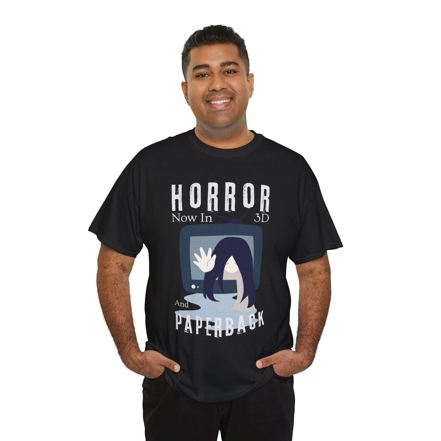 Teen/Adult Unisex Horror in 3D and Paperback Retro T-Shirt