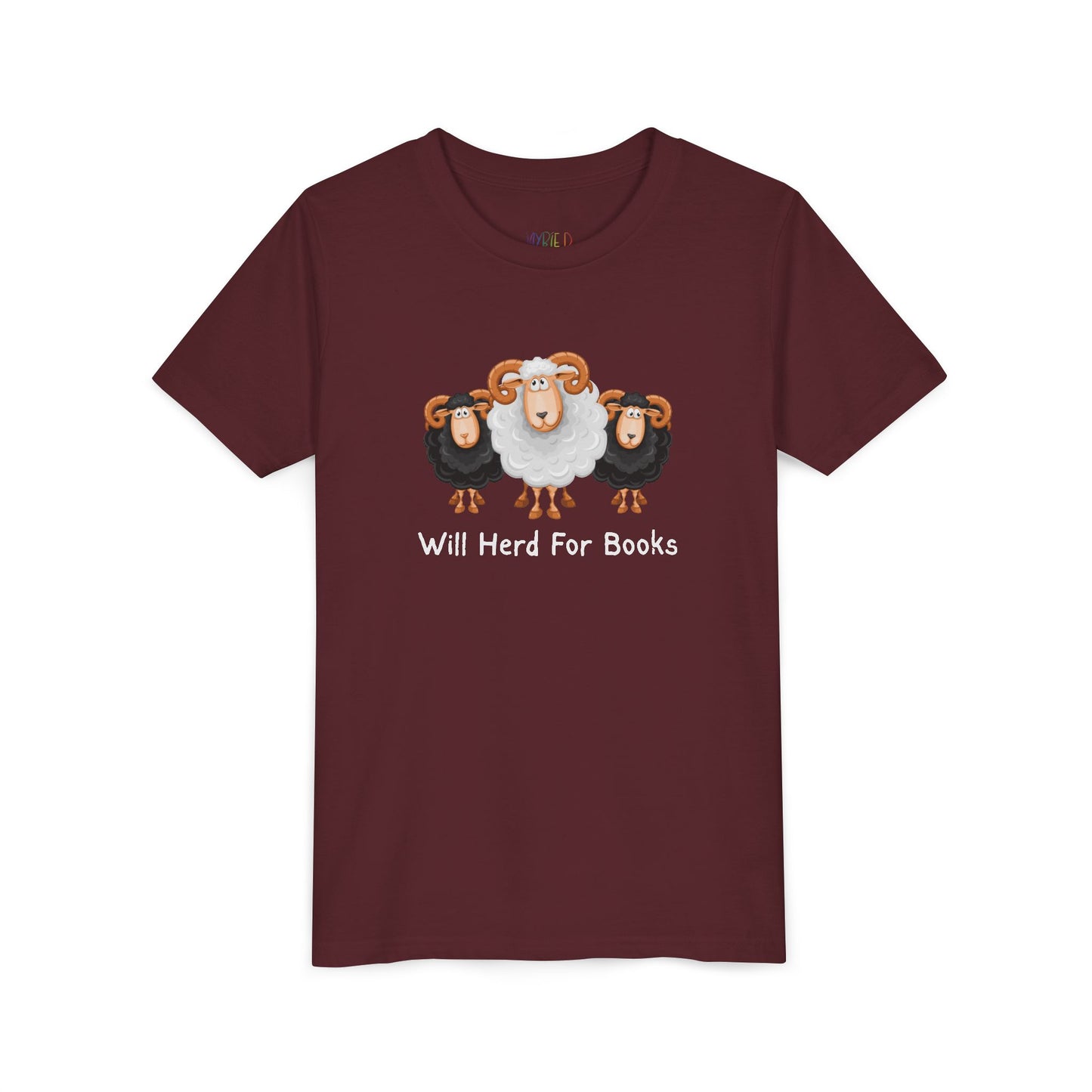 Youth Will Herd for Books T-Shirt β Funny Sheep Tee for Young Book Wranglers