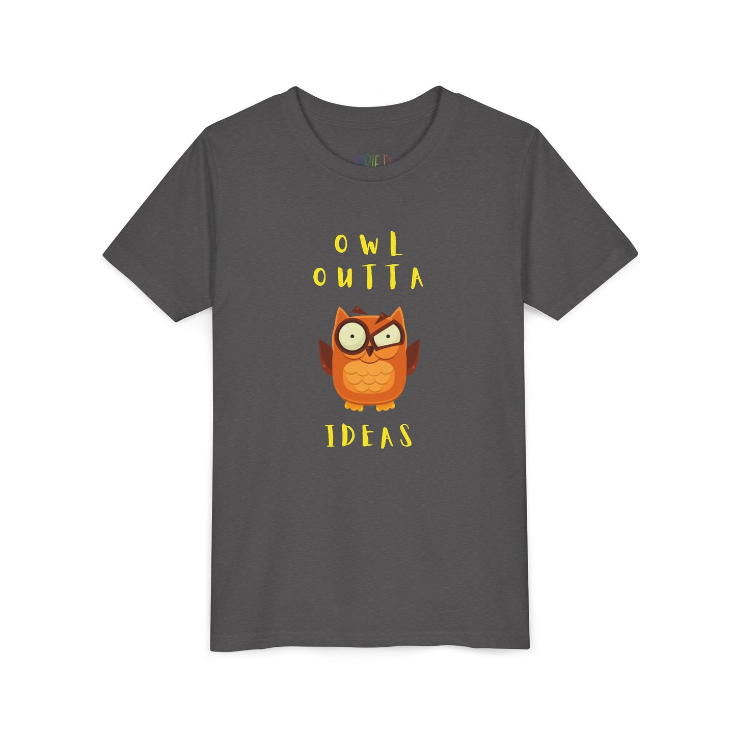 Youth Owl Outta Ideas T-Shirt – Funny Gift for Creative Kids & Readers