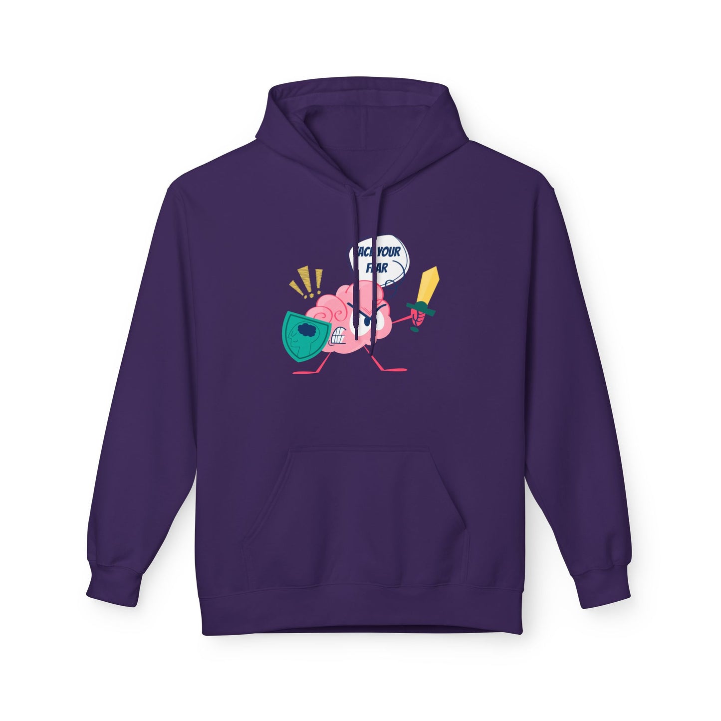 Teen/Adult Unisex Face Your Fear Hoodie – Motivational Brain Warrior Design