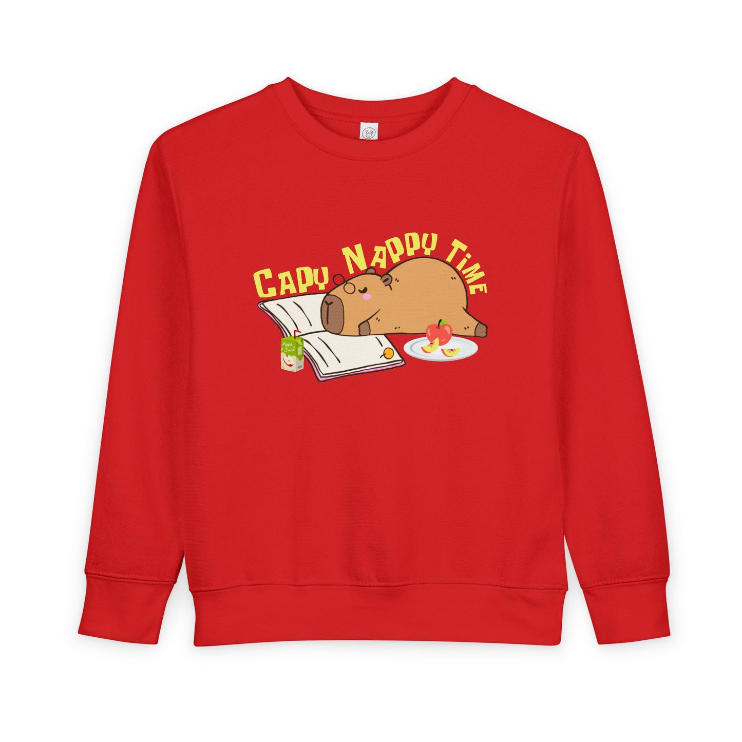 Toddler Capy Nappy Time Sweatshirt – Funny Capybara Reading Crewneck for Book-Loving Kids