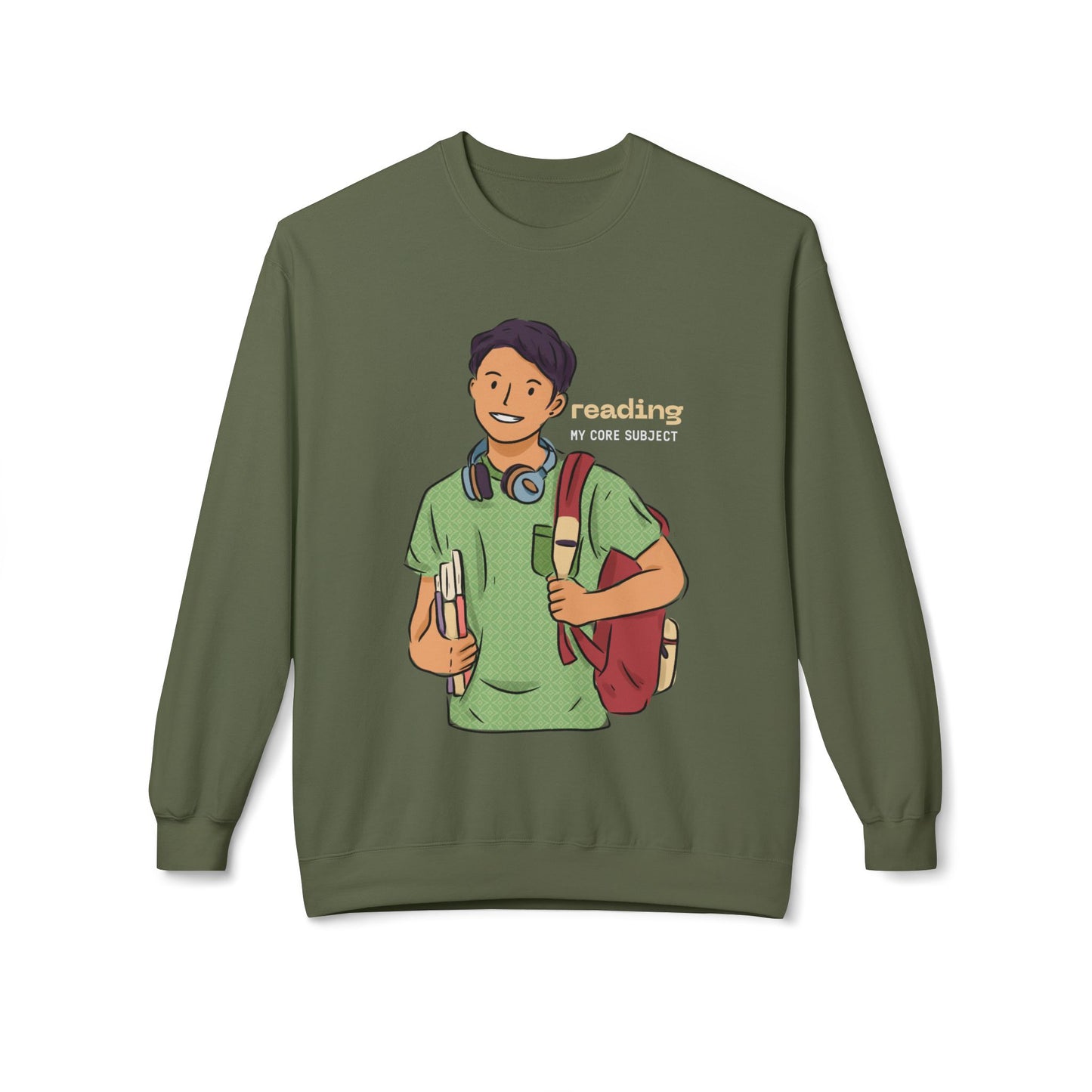 Teen/Adult Unisex Reading – My Core Subject Sweatshirt – Academic Book Lover Crewneck