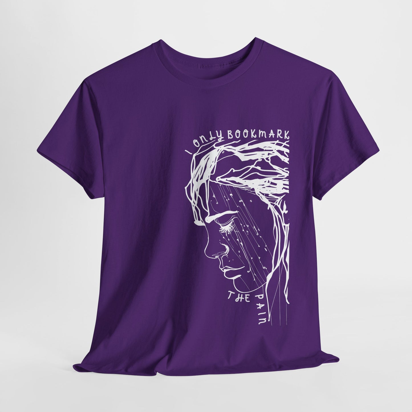 Teen/Adult Unisex Tee – I Only Bookmark the Pain (Crying Girl Edition)