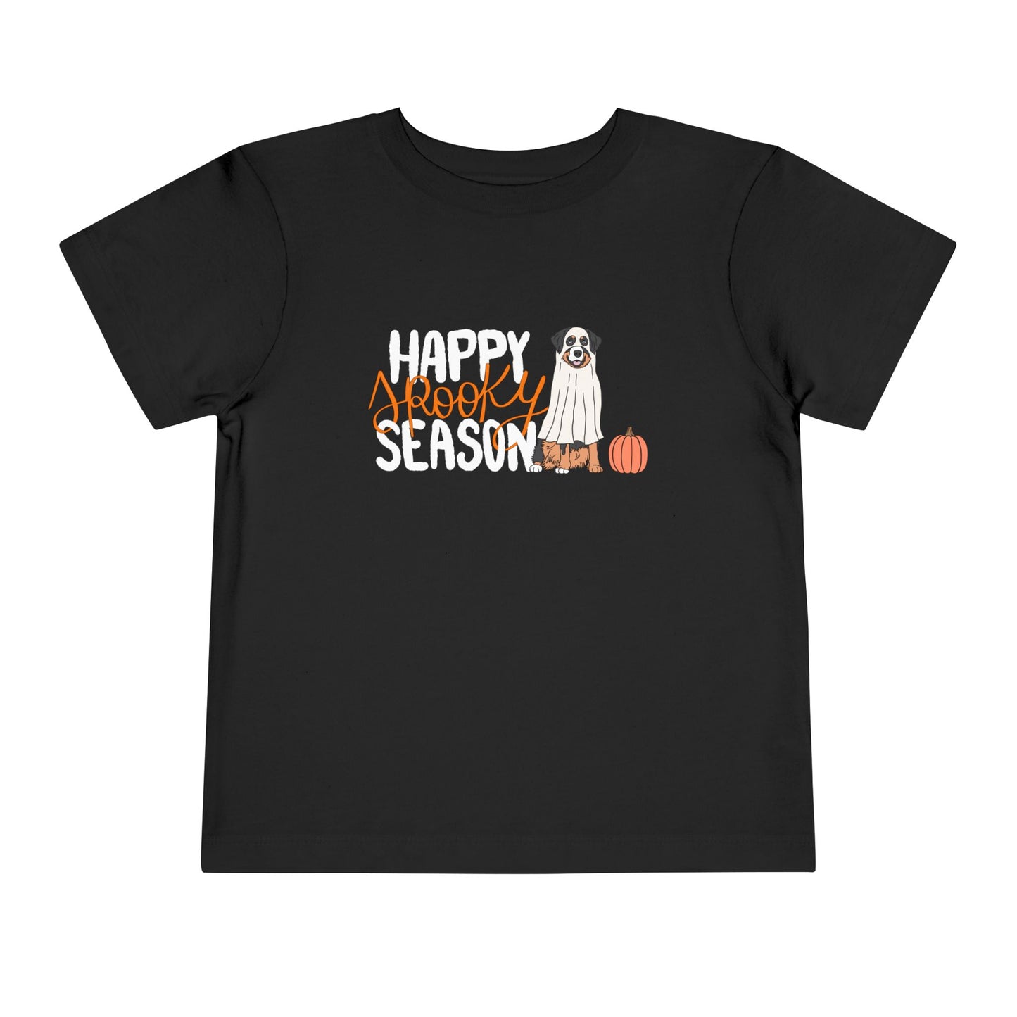 Toddler "Happy Spooky Season" Tee β Cute Halloween Dog & Pumpkin Shirt