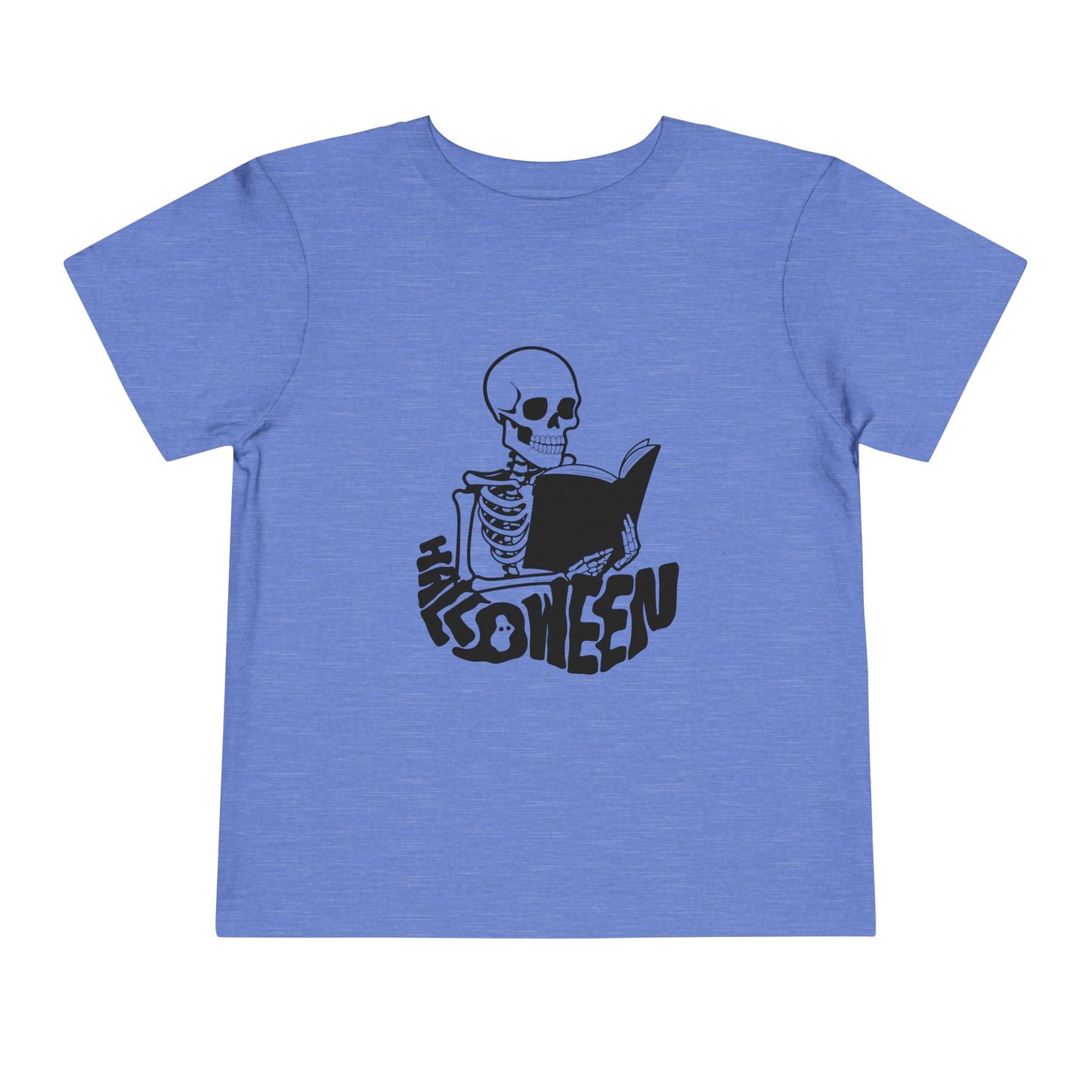 Toddler Halloween Reading Tee – Spooky Skeleton Book Lover Shirt