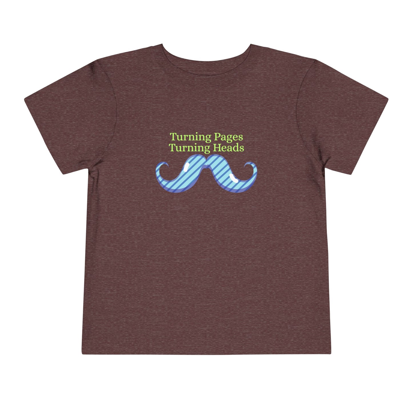 Toddler Turning Pages Tee β Funny Mustache Shirt for Bookish Kids