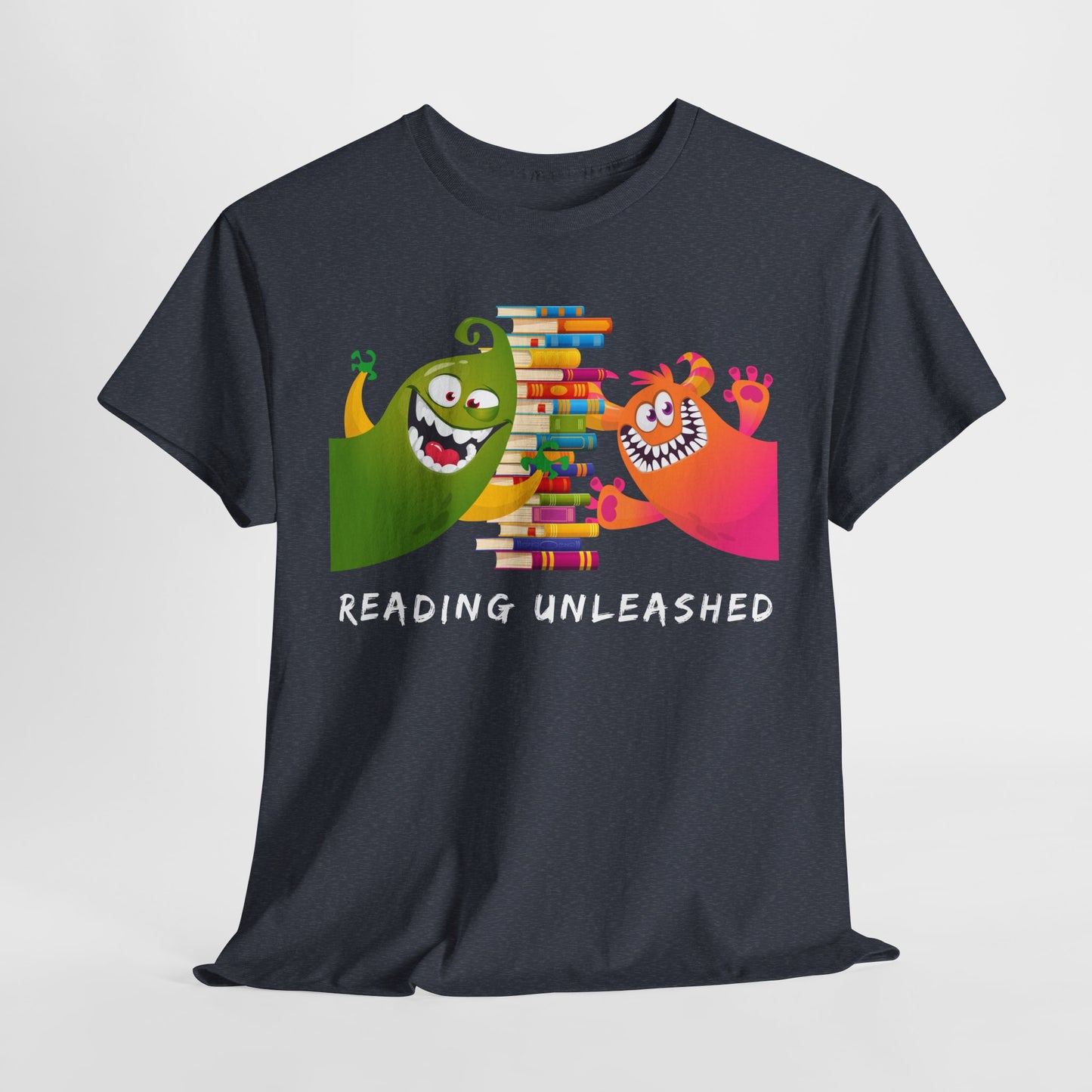 Teen/Adult Unisex “Reading Unleashed” Tee – Bold Book Lover Shirt for Wild Readers & Literacy Advocates