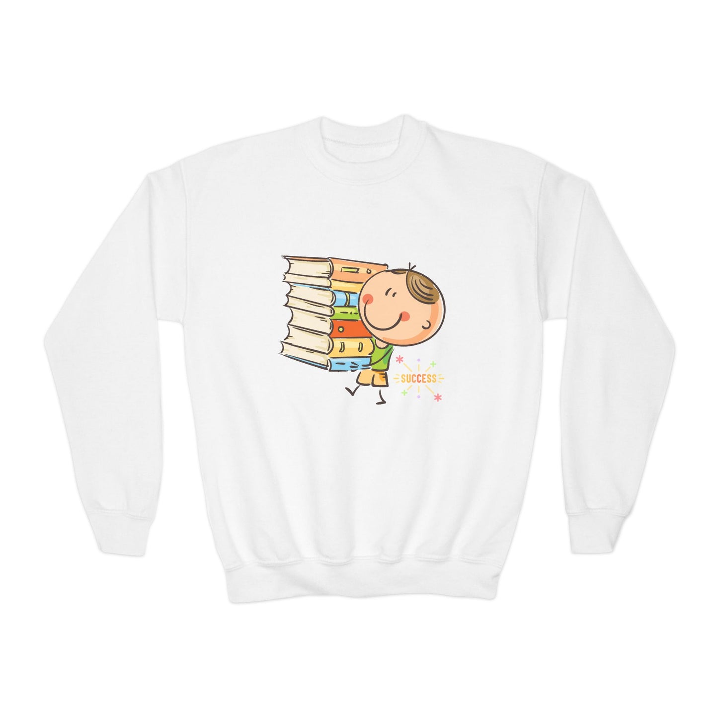 Youth Book Stack Success Sweatshirt β Building Knowledge, One Page at a Time
