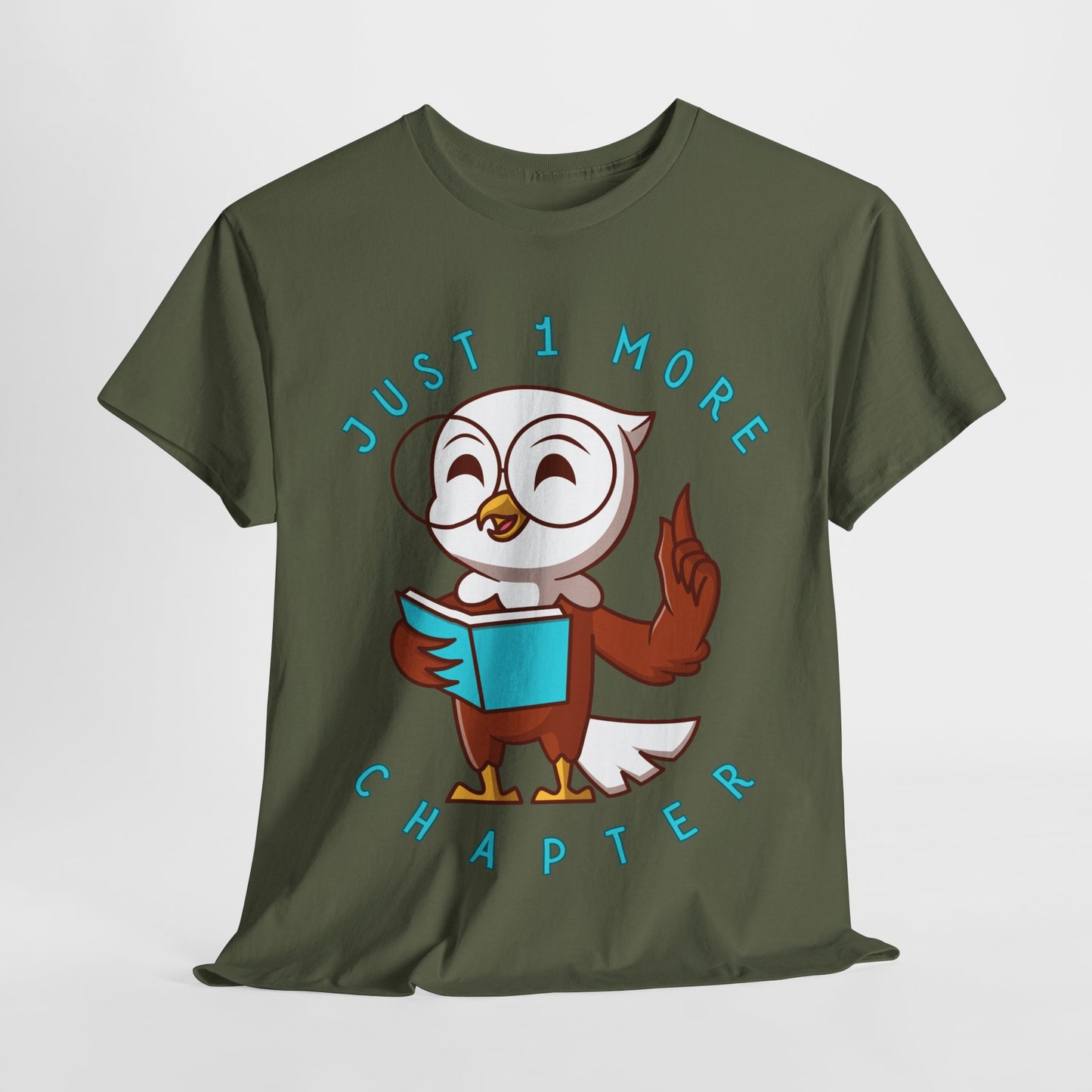 Teen/Adult Unisex Just One More Chapter Tee β Wise Reader Owl Edition