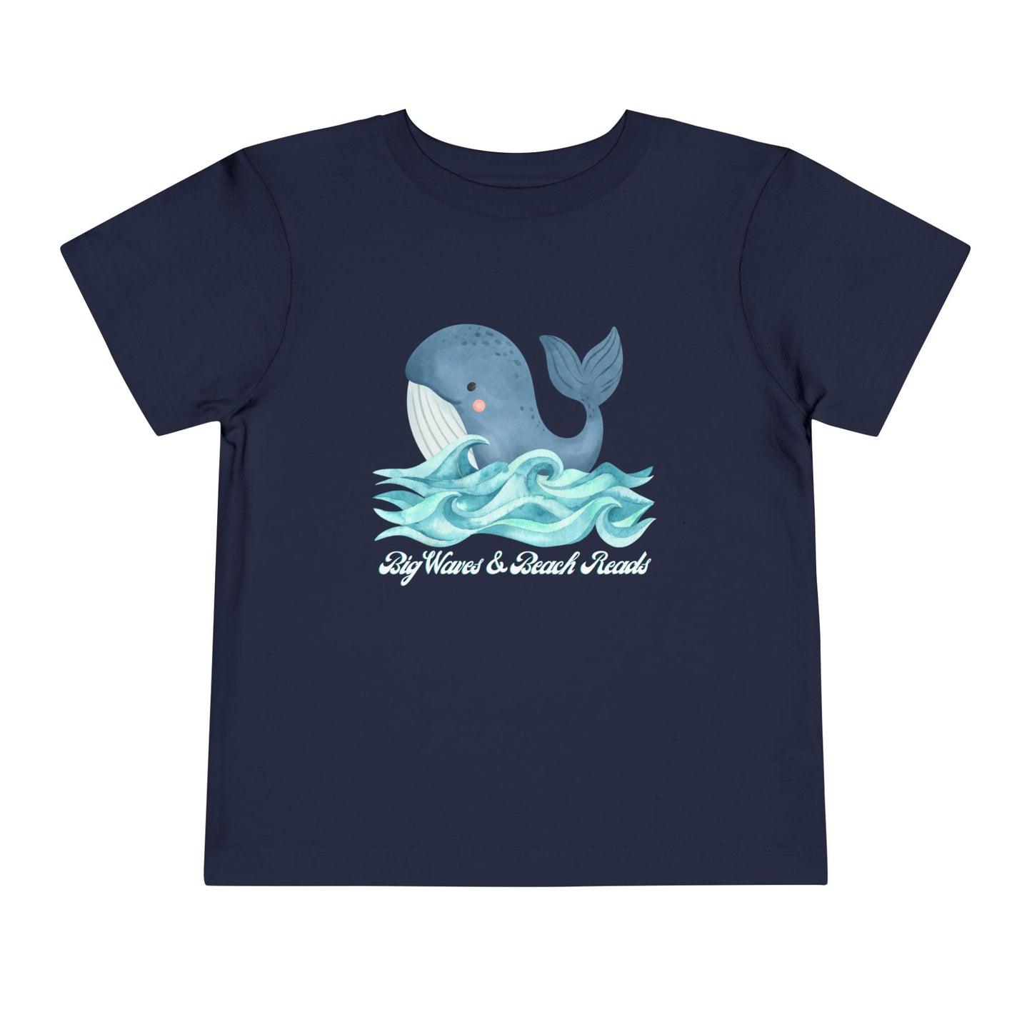 Toddler Big Waves & Beach Reads Whale Tee β Ocean-Loving Bookworm Shirt for Kids