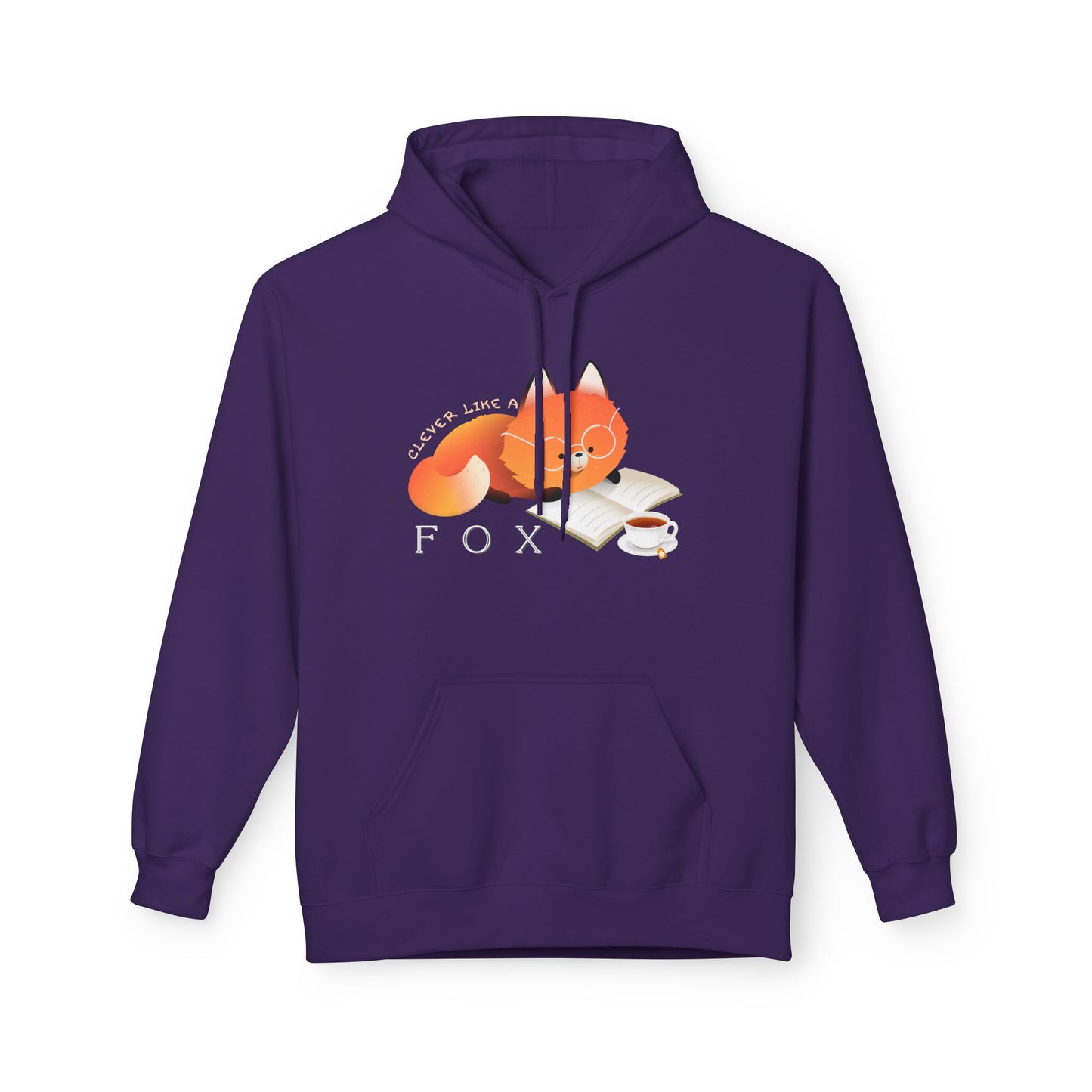 Teen/Adult Unisex Clever Like a Fox Hoodie β Cute Reading Animal Design