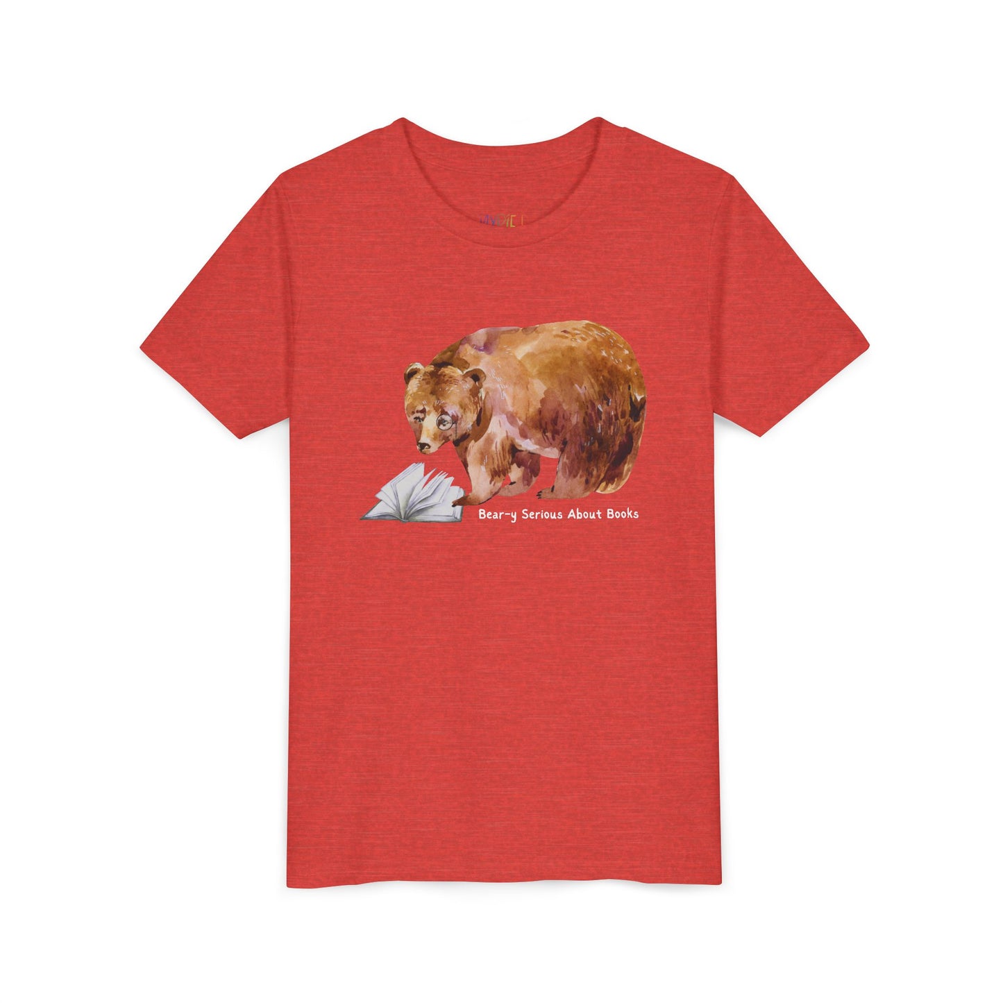 Youth Bear-y Serious About Books Tee – Funny Bear Shirt for Book-Loving Kids