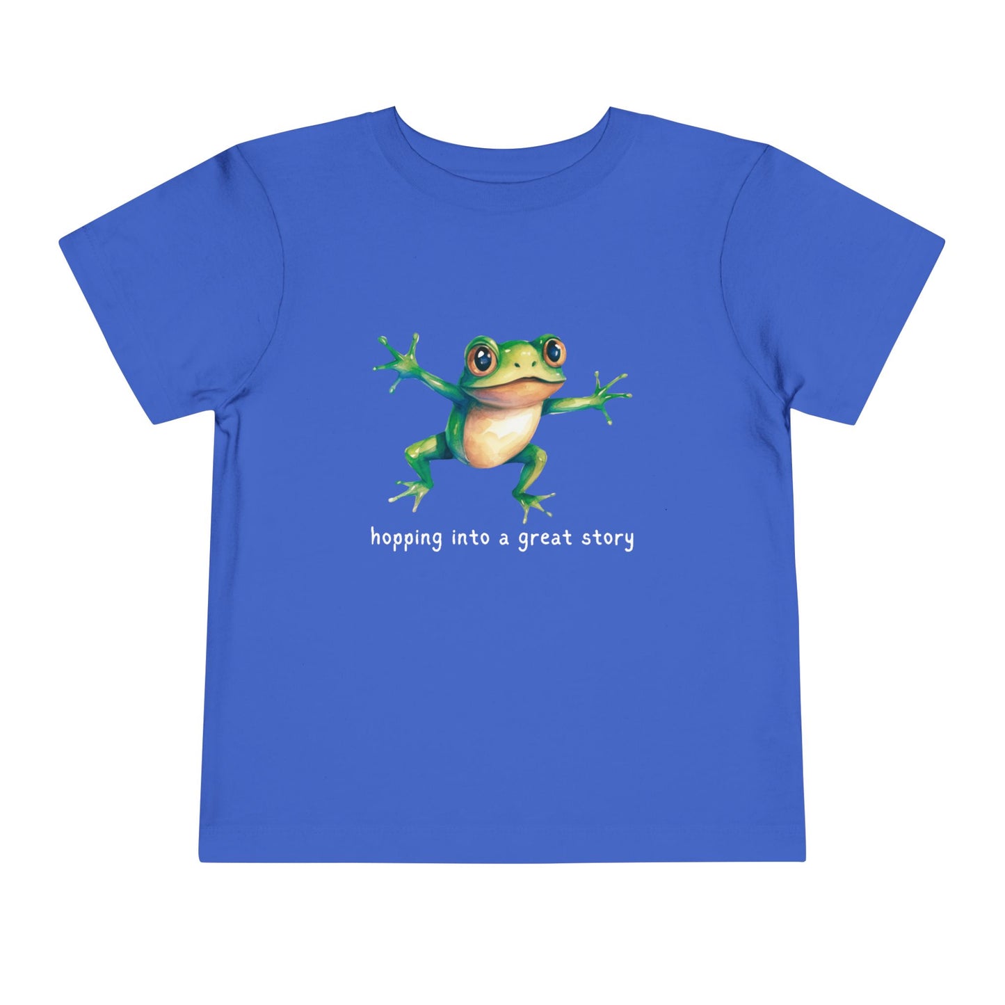 Toddler Hopping Into a Great Story Tee β Fun Gift for Curious Readers